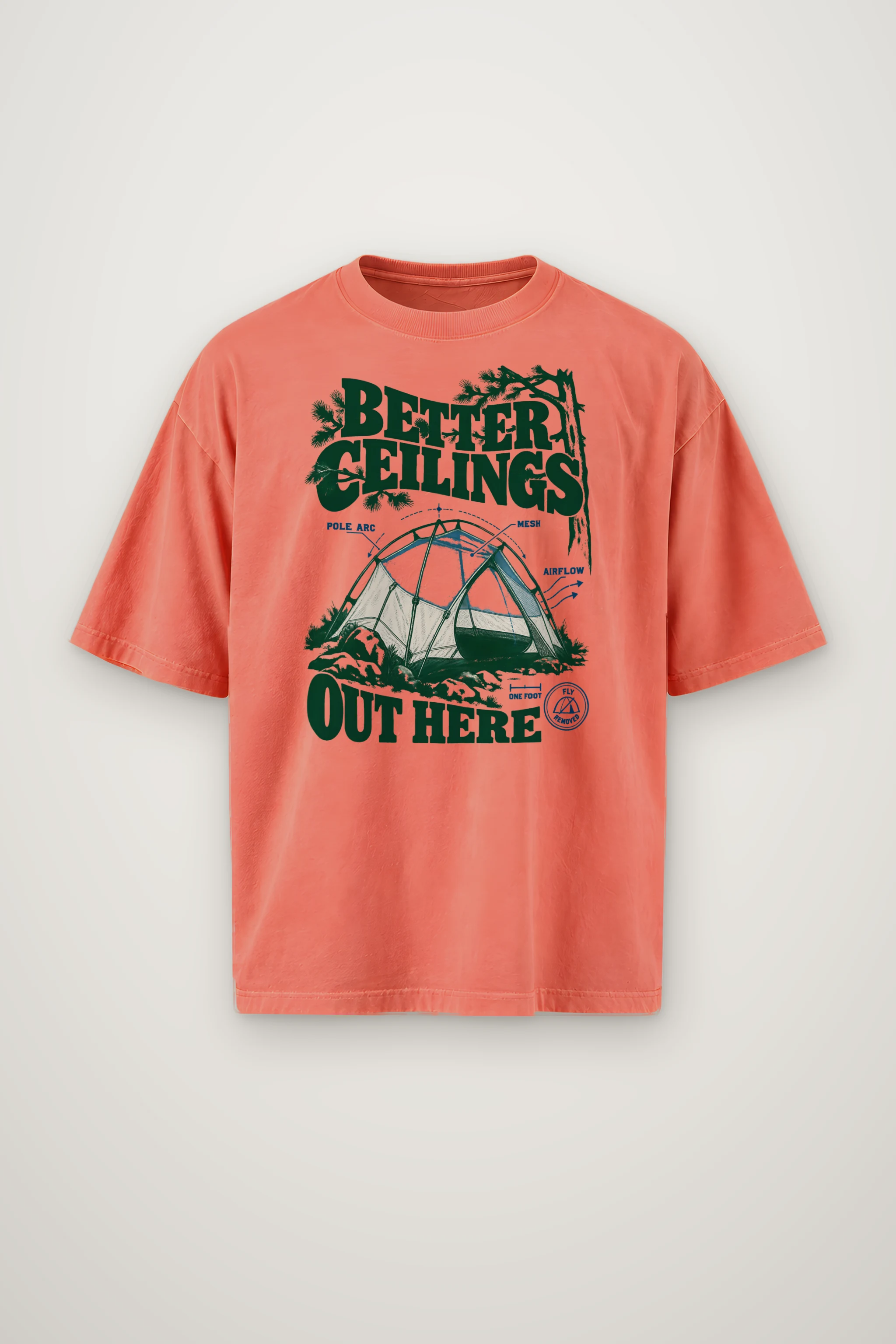 "Better Ceilings Out Here" Men's Oversized Heavyweight Crewneck T-Shirt
