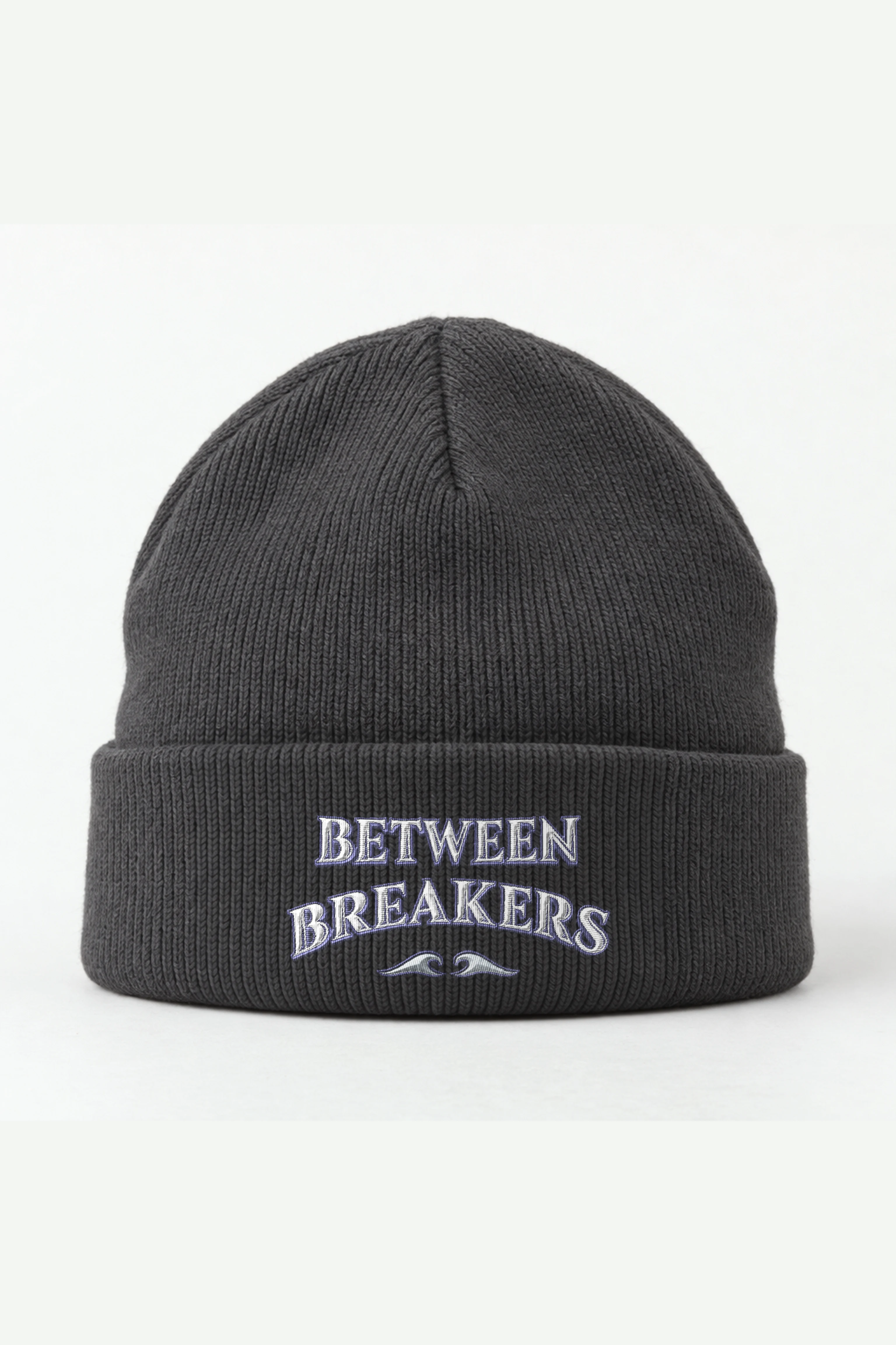 "Between Breakers" Cuffed Beanie · Embroidered
