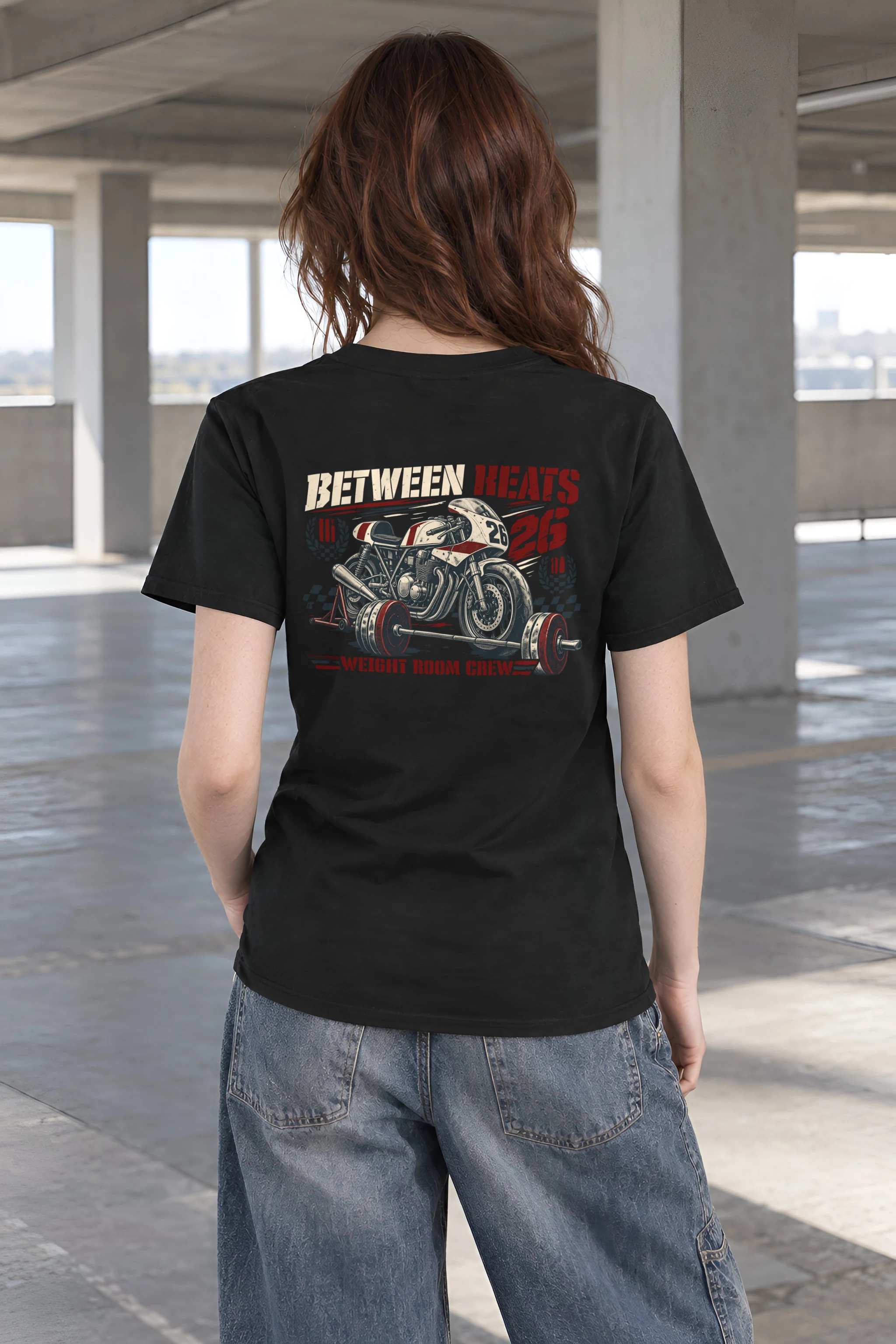 "Between Heats Weight Room Crew" Heavyweight Unisex Crewneck T-shirt