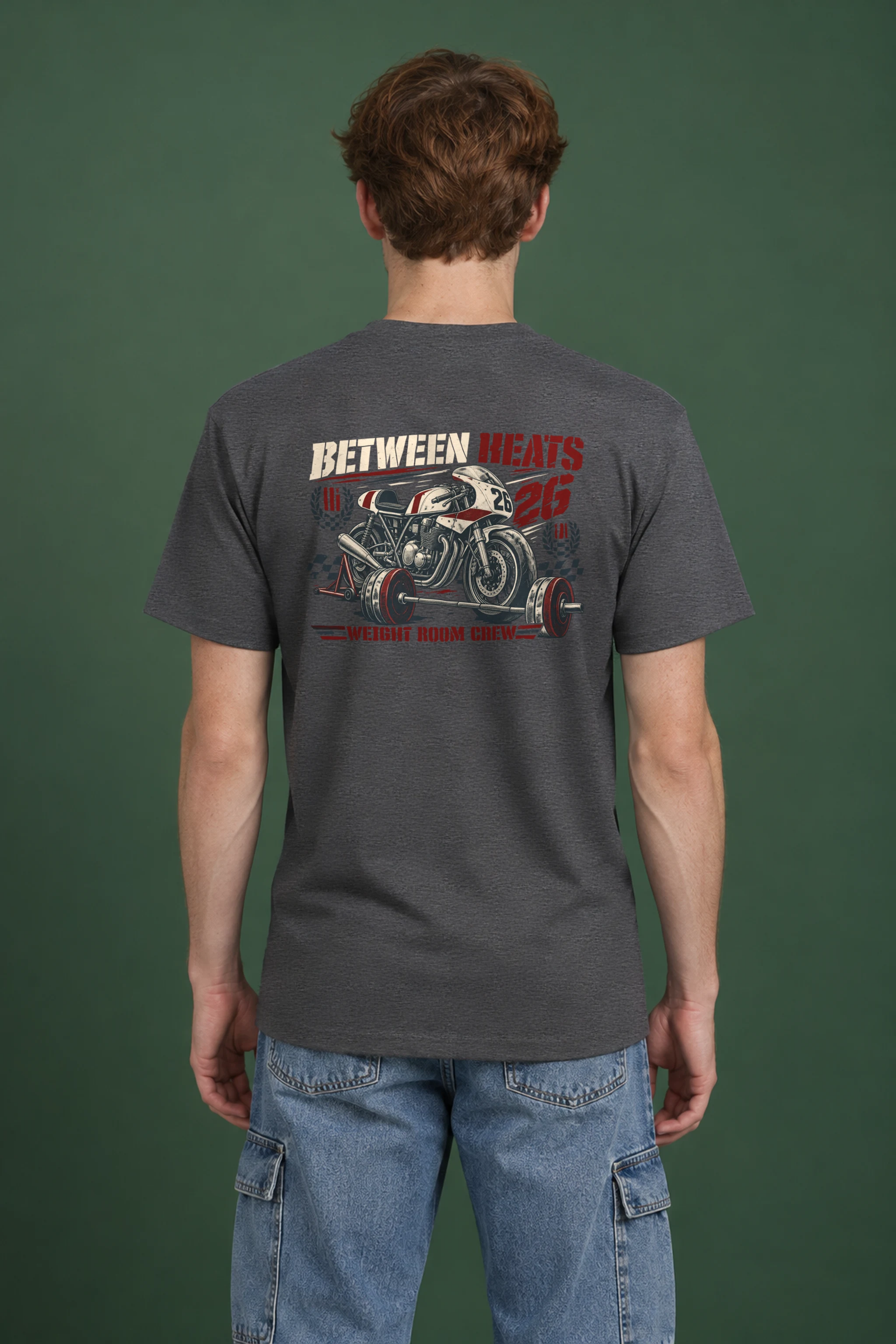 "Between Heats Weight Room Crew" Heavyweight Unisex Crewneck T-shirt