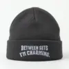 "Between Sets I'm Charming" Cuffed Beanie · Embroidered
