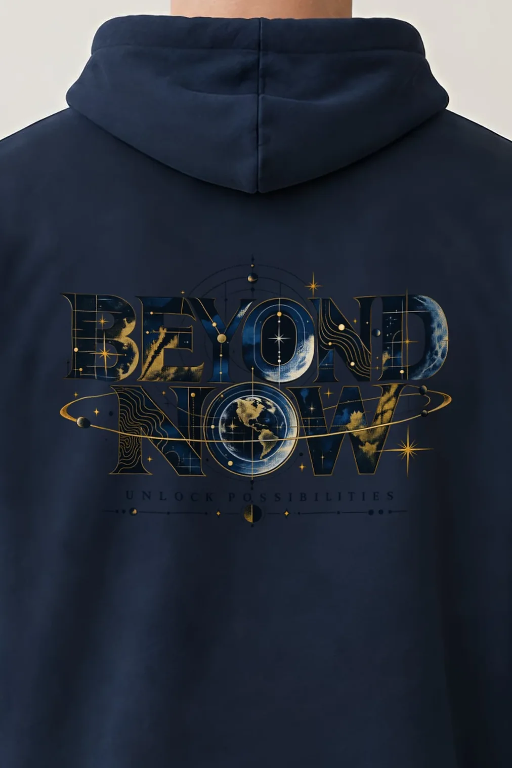 "Beyond Now" 1 Pullover Hoodie - the graphic up close