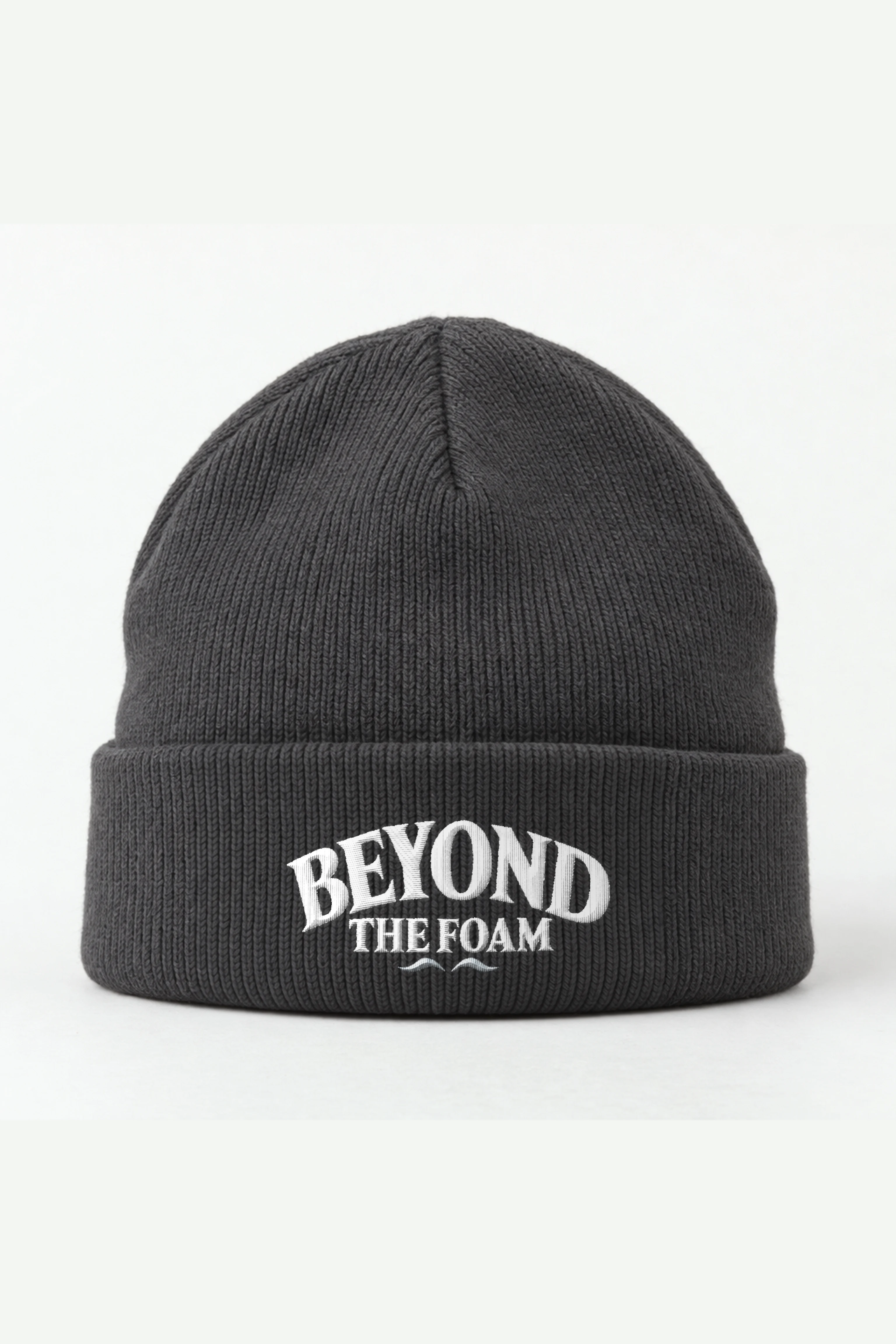 "Beyond the Foam" Cuffed Beanie · Embroidered