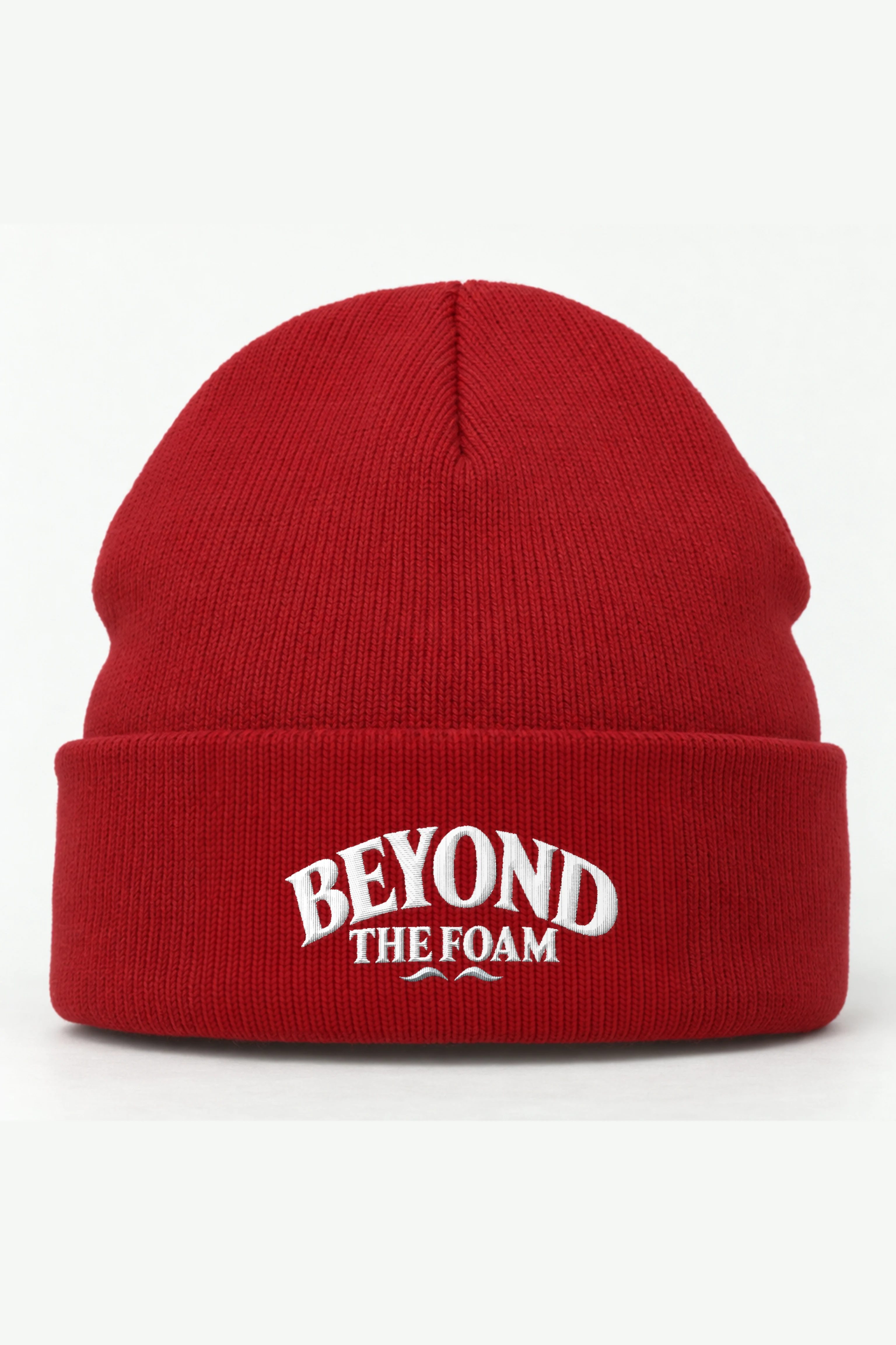 "Beyond the Foam" Cuffed Beanie · Embroidered