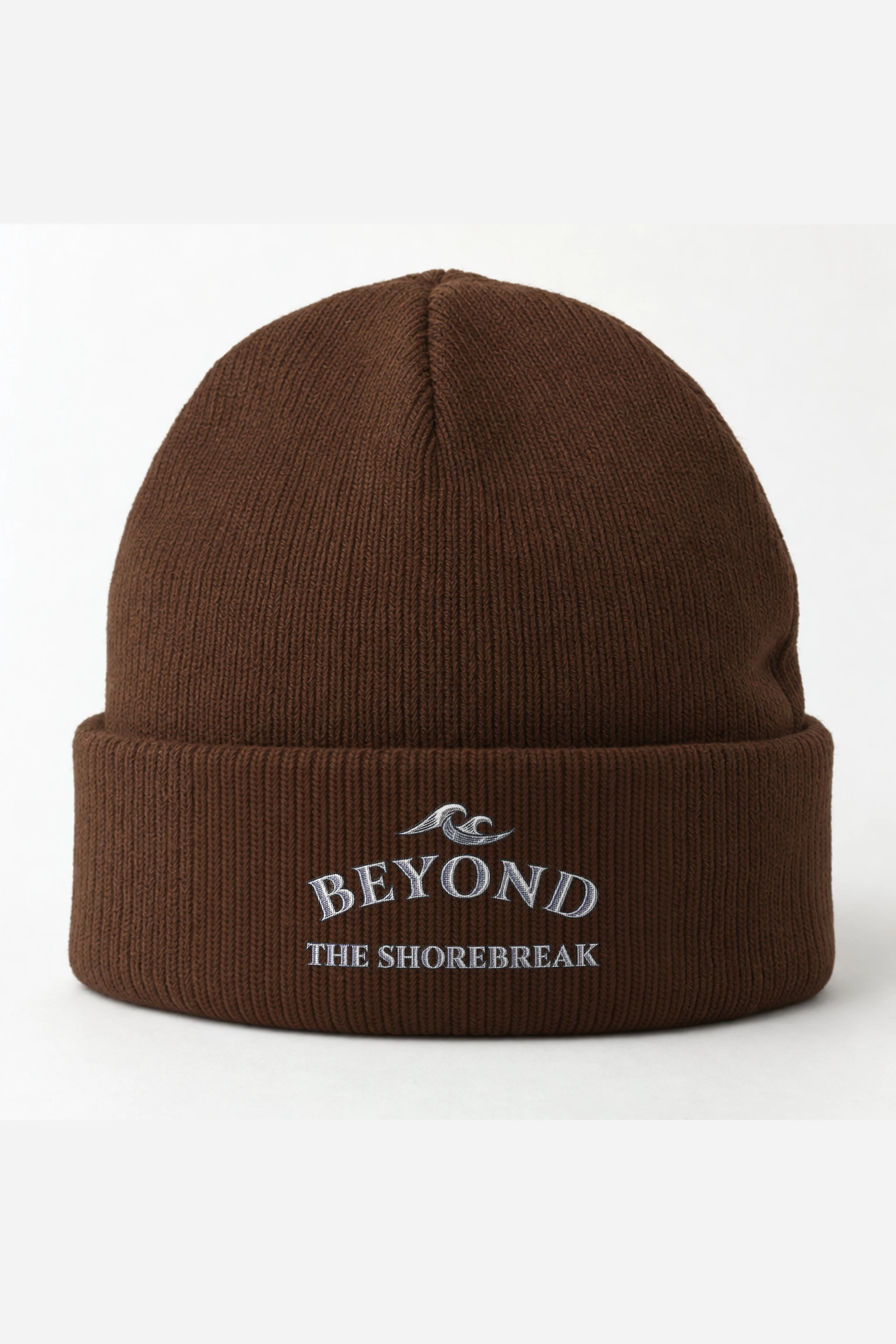 "Beyond the Shorebreak" Cuffed Beanie · Embroidered