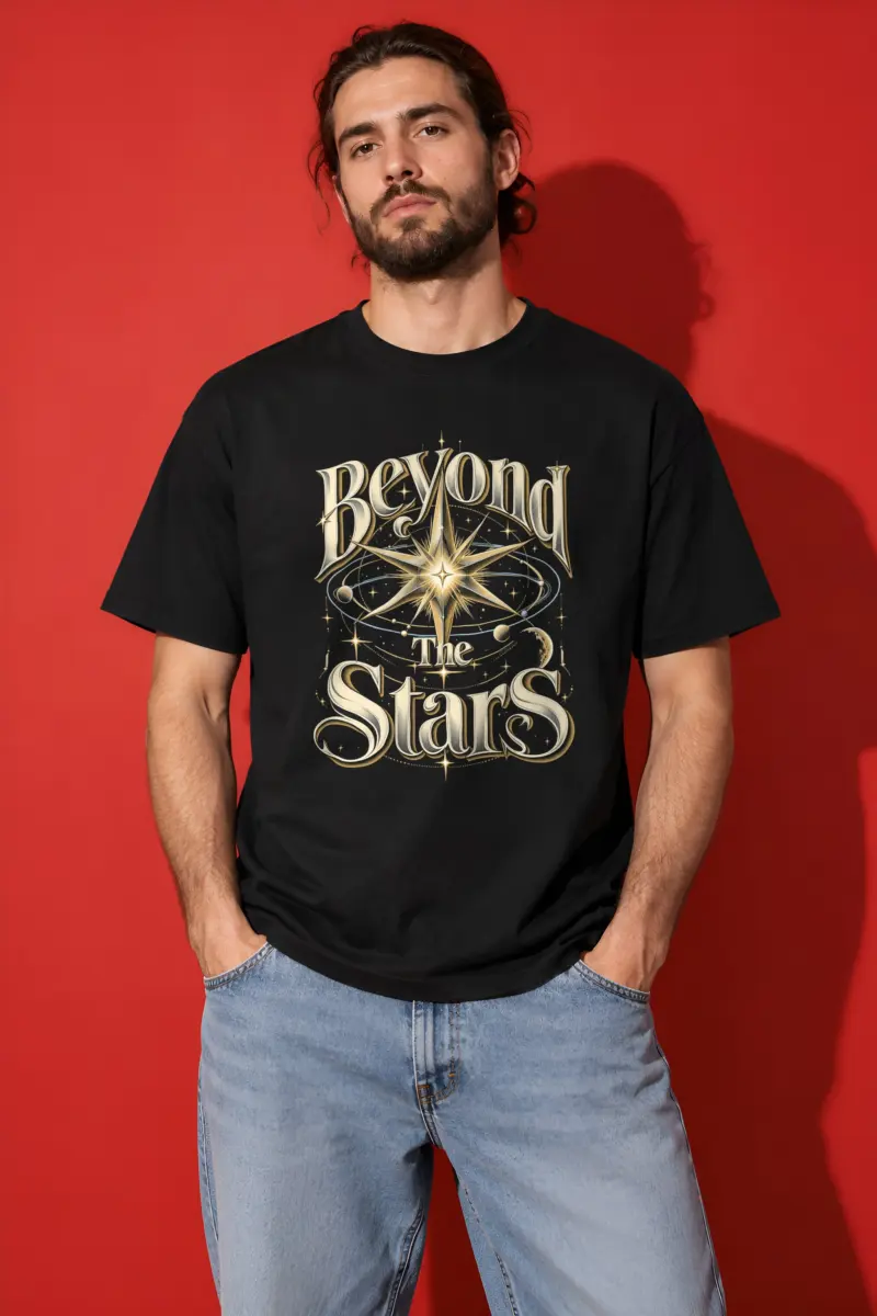 "Beyond The Stars" Heavyweight Unisex Crewneck T-shirt