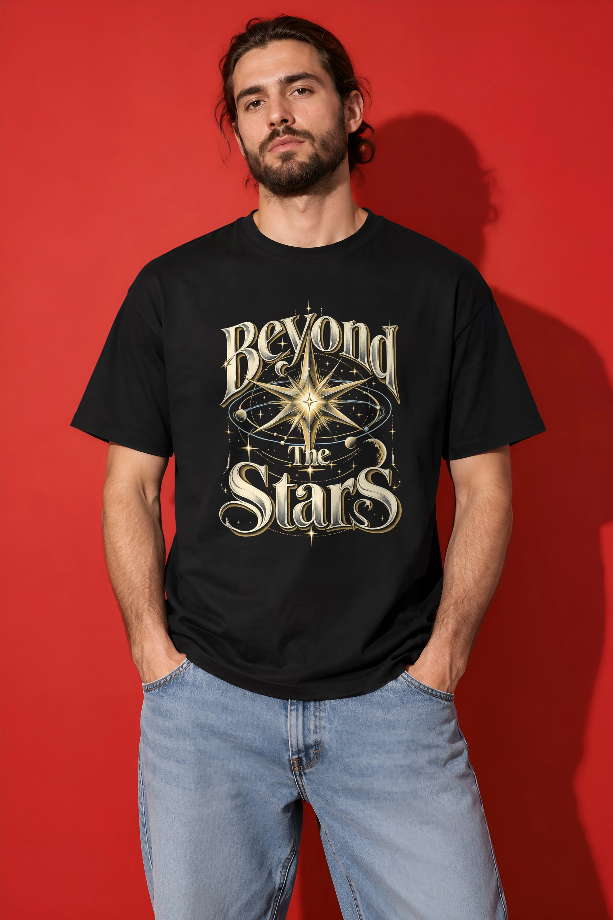 "Beyond The Stars" Heavyweight Unisex Crewneck T-shirt