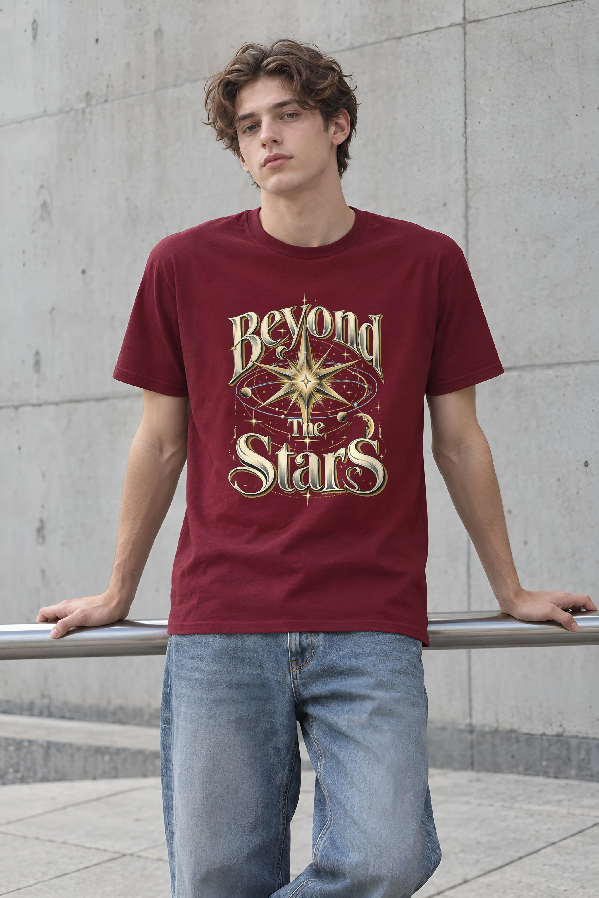 "Beyond The Stars" Heavyweight Unisex Crewneck T-shirt