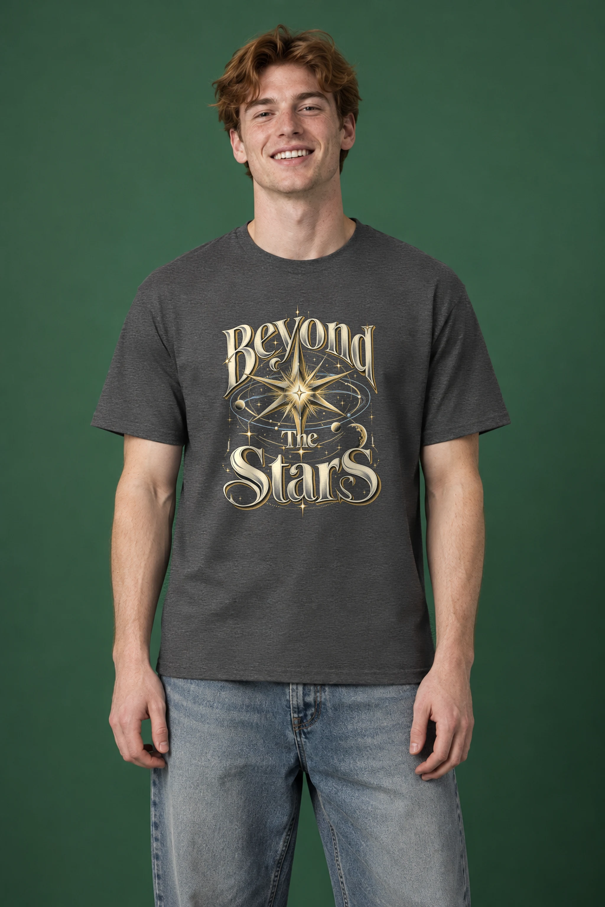 "Beyond The Stars" Heavyweight Unisex Crewneck T-shirt