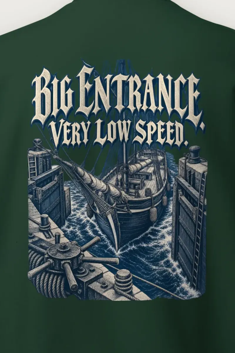 "Big Entrance Very Low Speed" Heavy Blend Unisex Crewneck Sweatshirt - the graphic up close