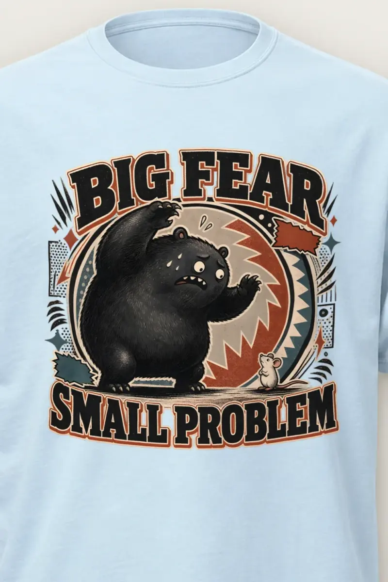 "Big Fear Small Problem" Heavyweight Unisex Crewneck T-shirt