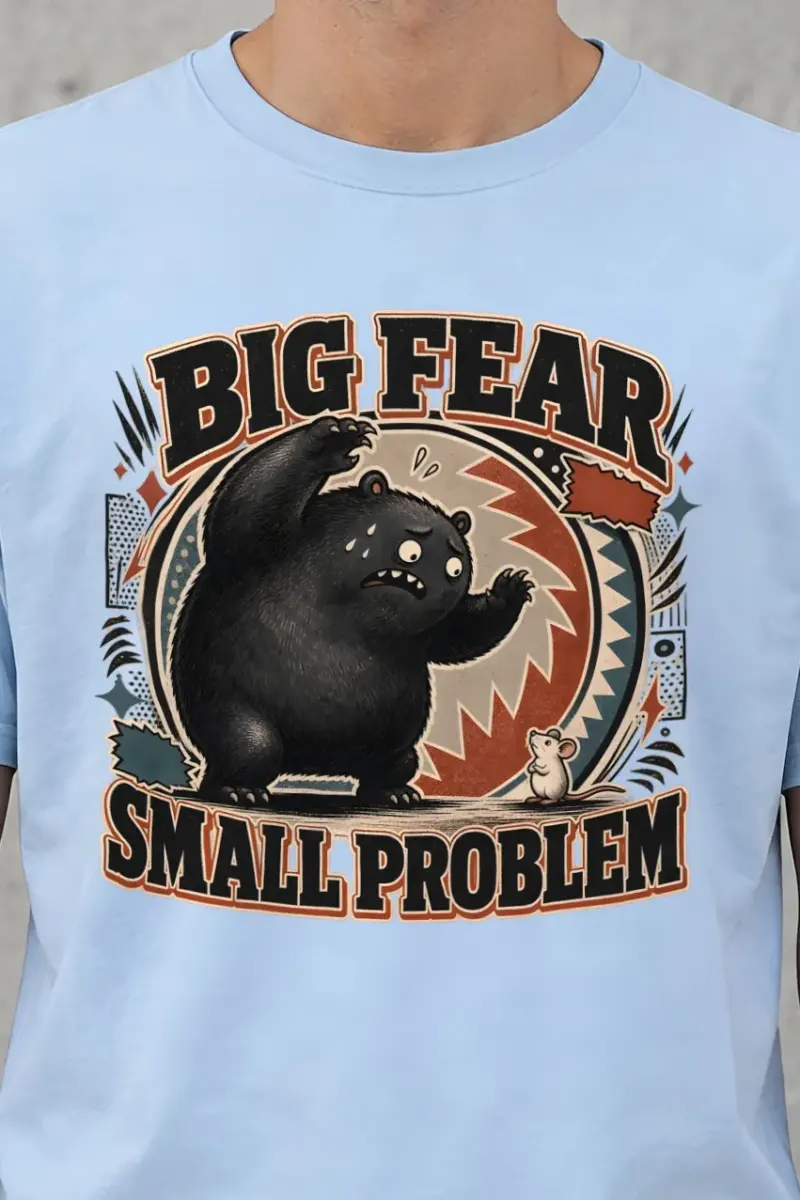"Big Fear Small Problem" Heavyweight Unisex Crewneck T-shirt
