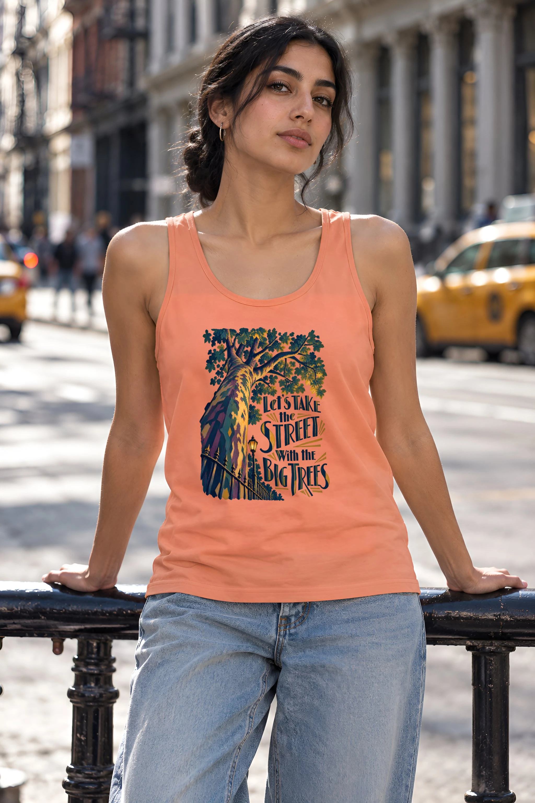 "Big Trees Street" Unisex Jersey Tank