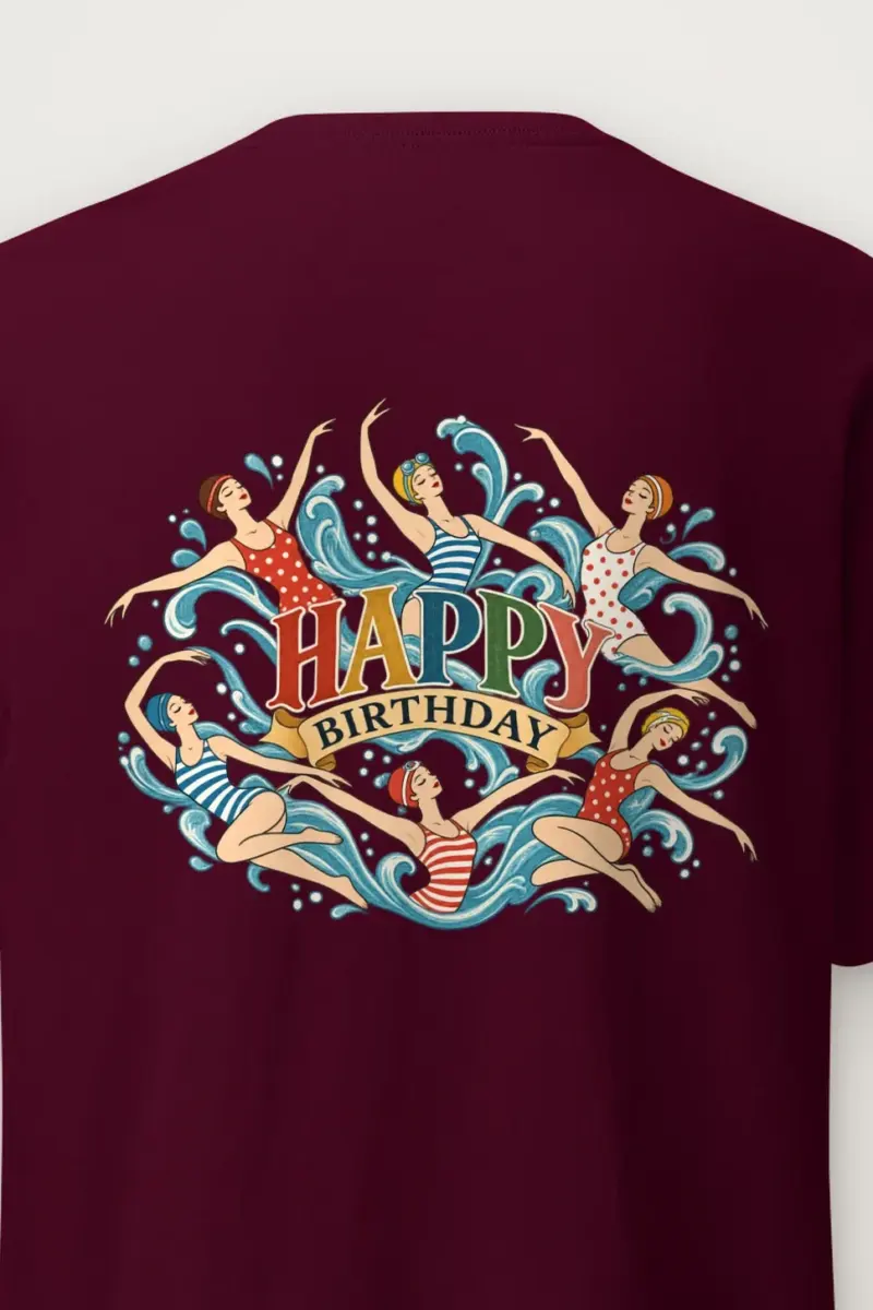 "Birthday Swimmers" Heavyweight Unisex Crewneck T-shirt