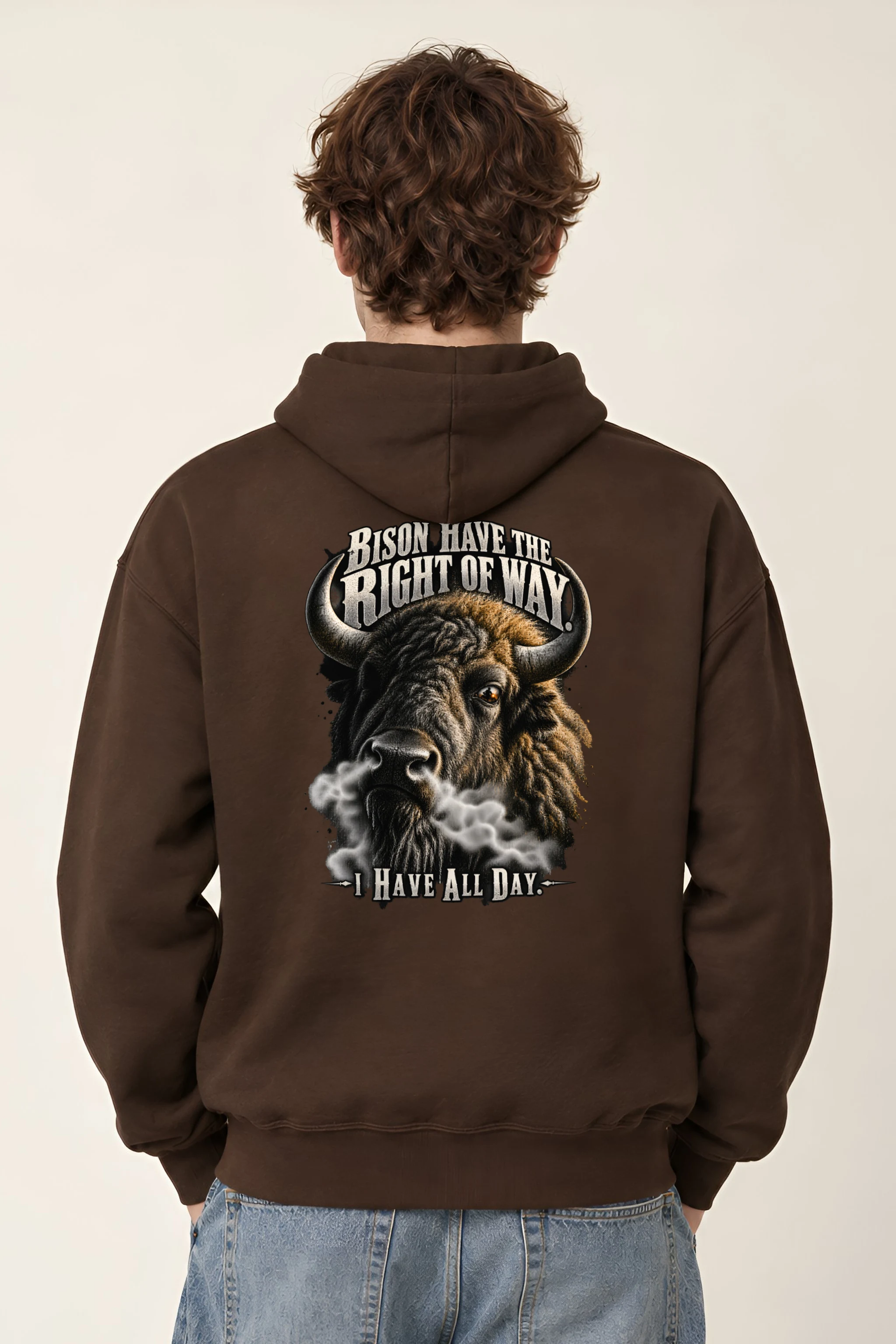 "Bison Have the Right of Way" Heavy Blend Unisex Pullover Hoodie