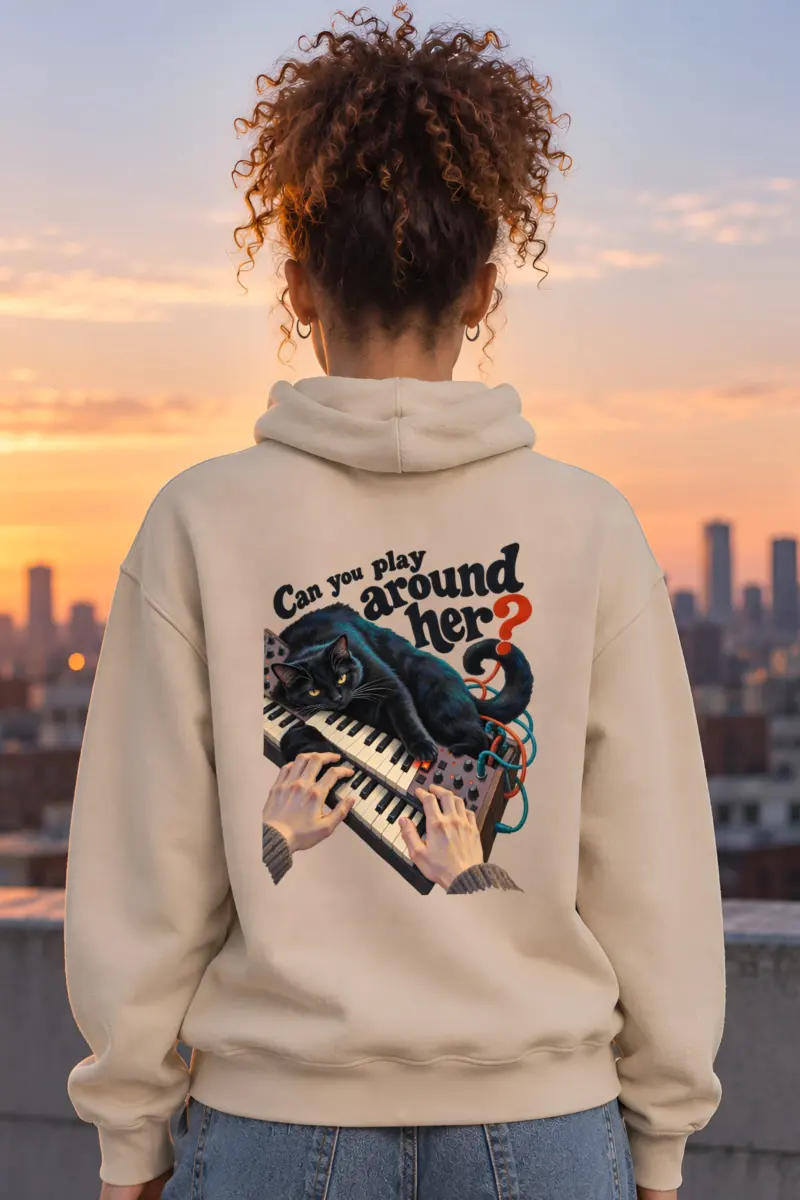 “Black Cat Synth” Unisex Pullover Hoodie