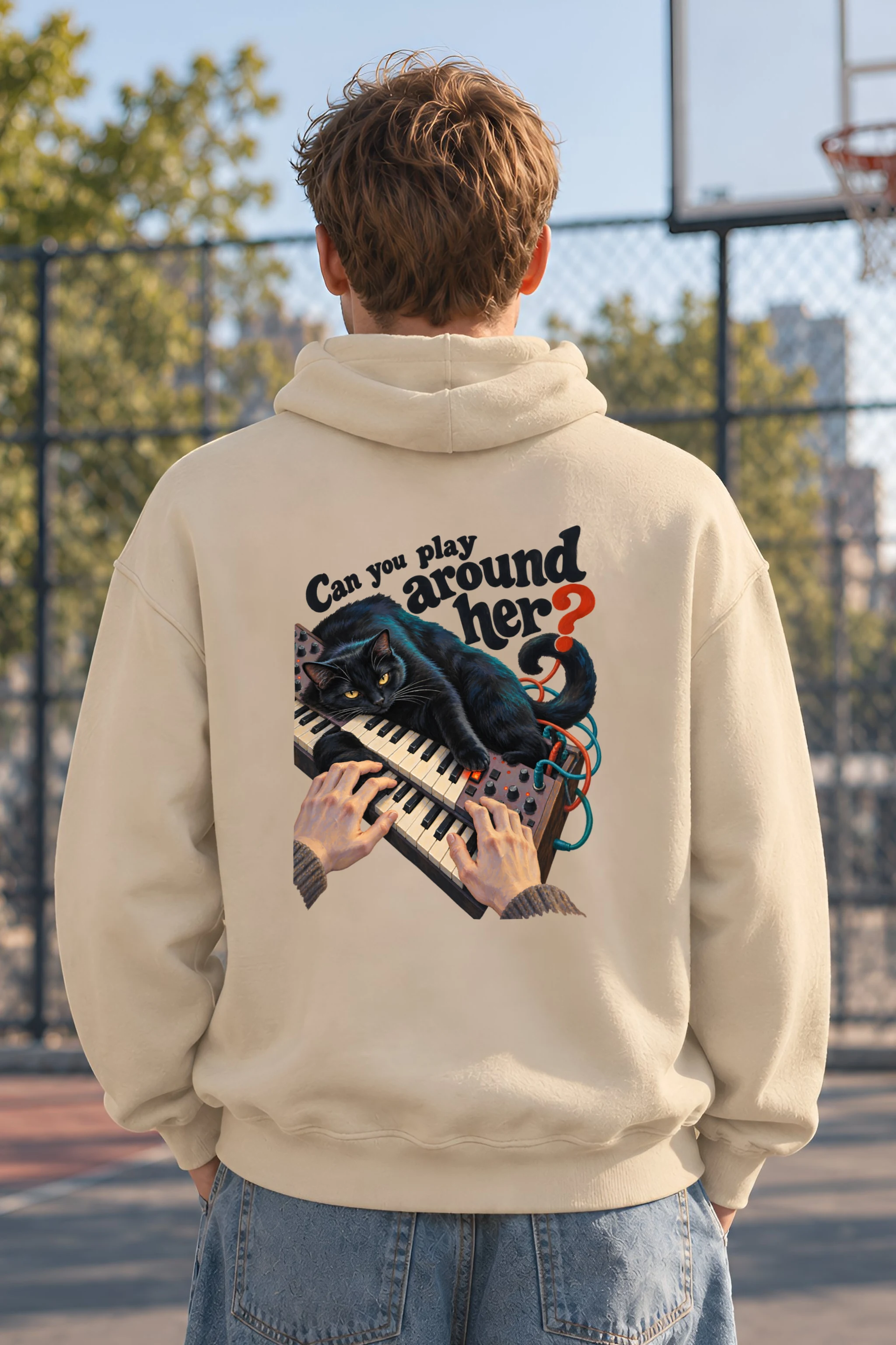 "Black Cat Synth" Unisex Pullover Hoodie
