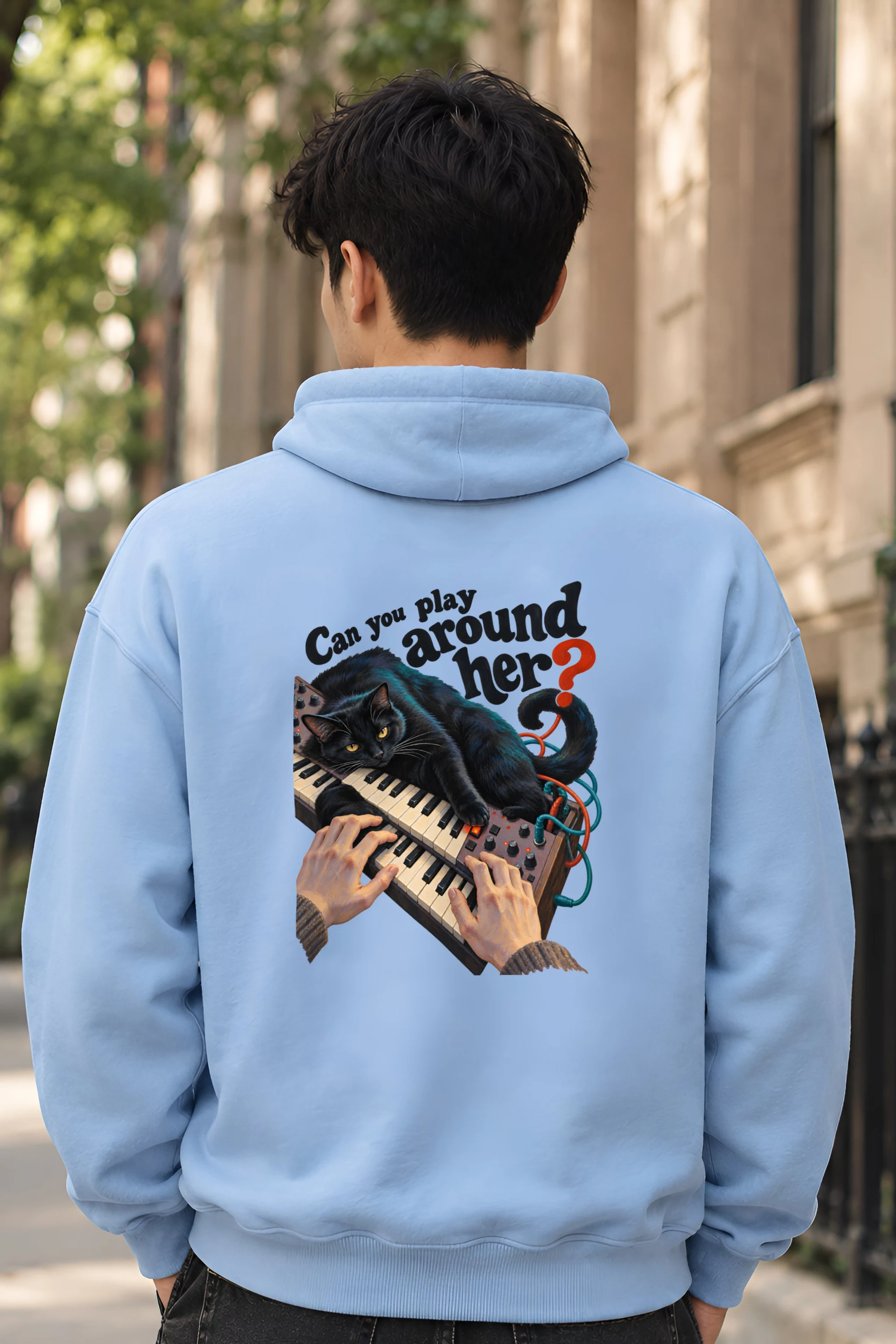 "Black Cat Synth" Unisex Pullover Hoodie