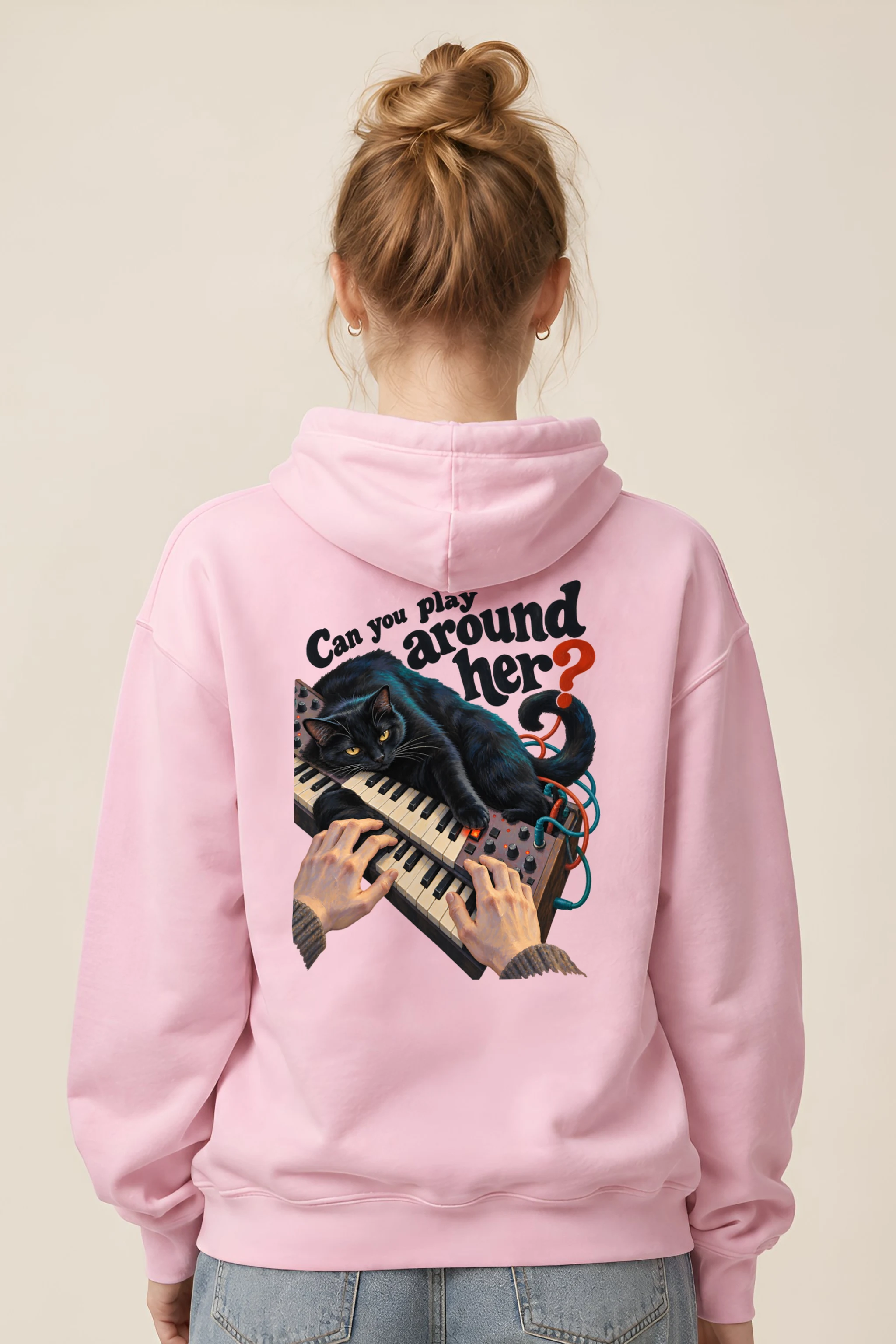 "Black Cat Synth" Unisex Pullover Hoodie