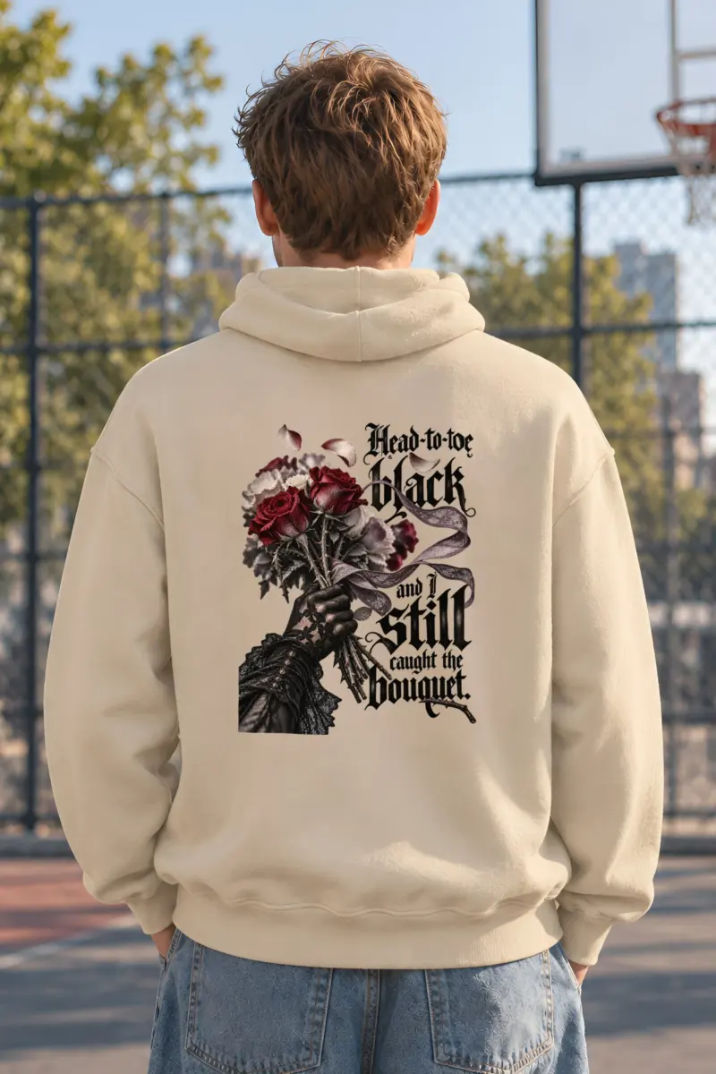 “Black Lace Bouquet” Unisex Pullover Hoodie