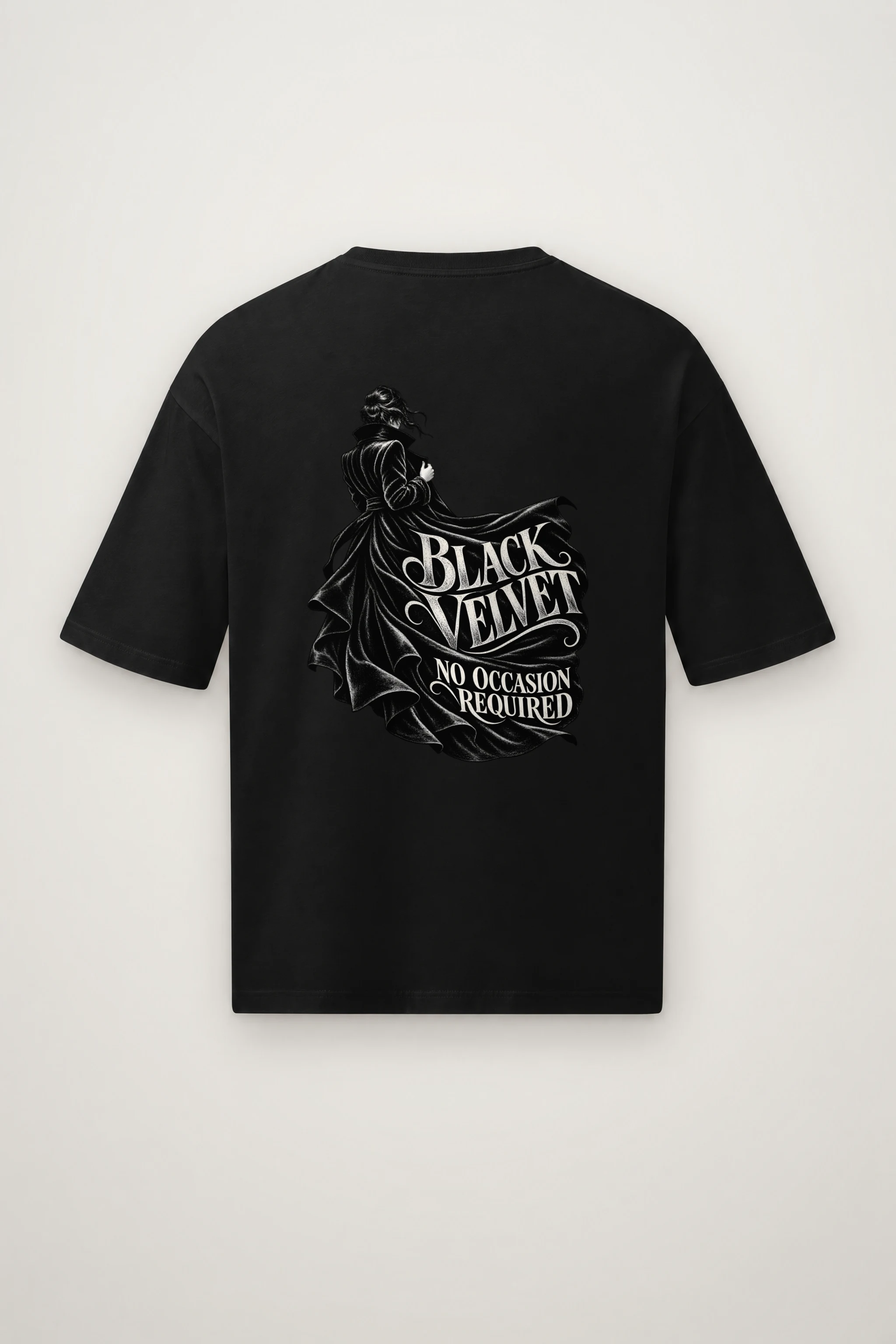 "Black Velvet No Occasion Required" Men's Oversized Heavyweight Crewneck T-Shirt