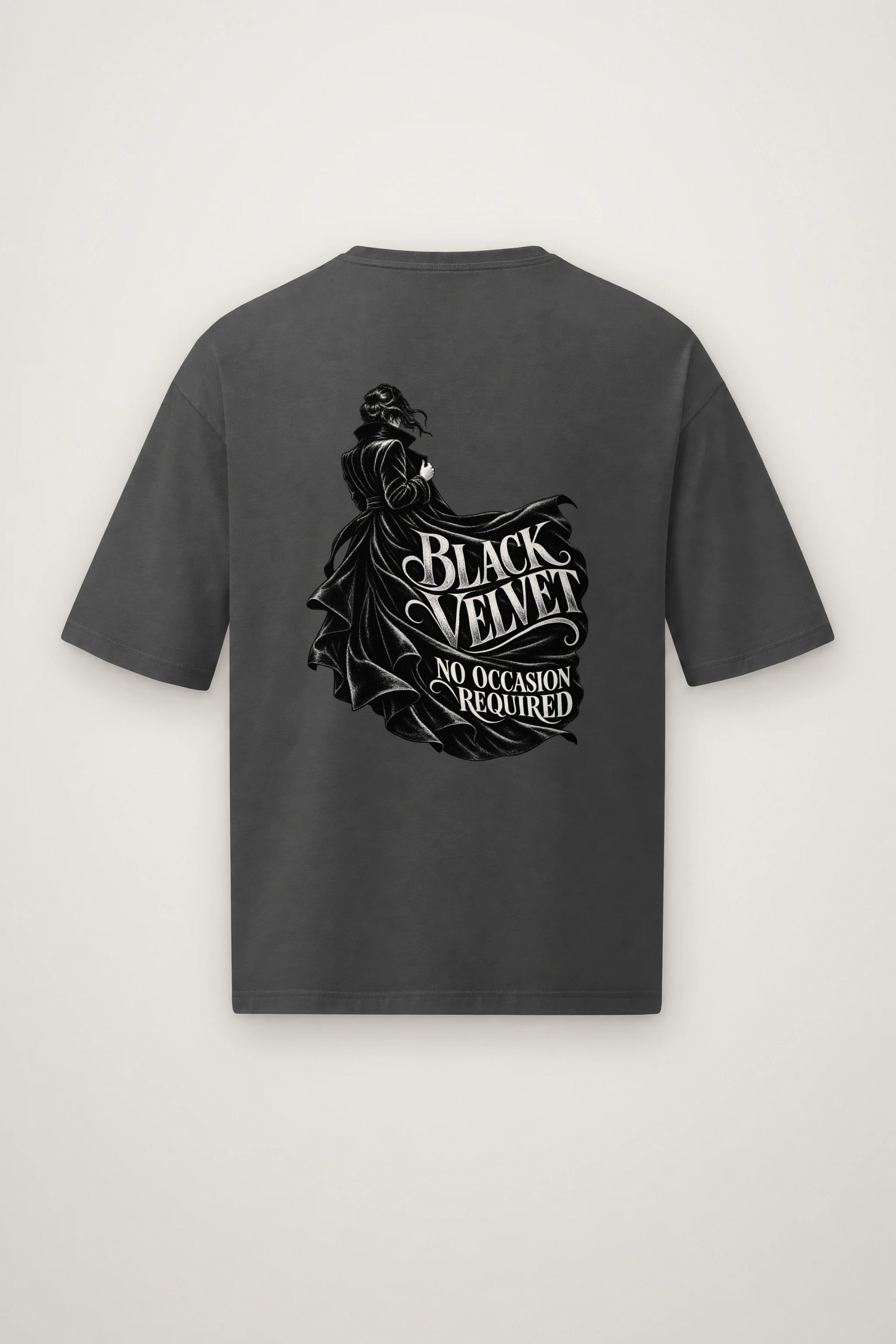 "Black Velvet No Occasion Required" Men's Oversized Heavyweight Crewneck T-Shirt