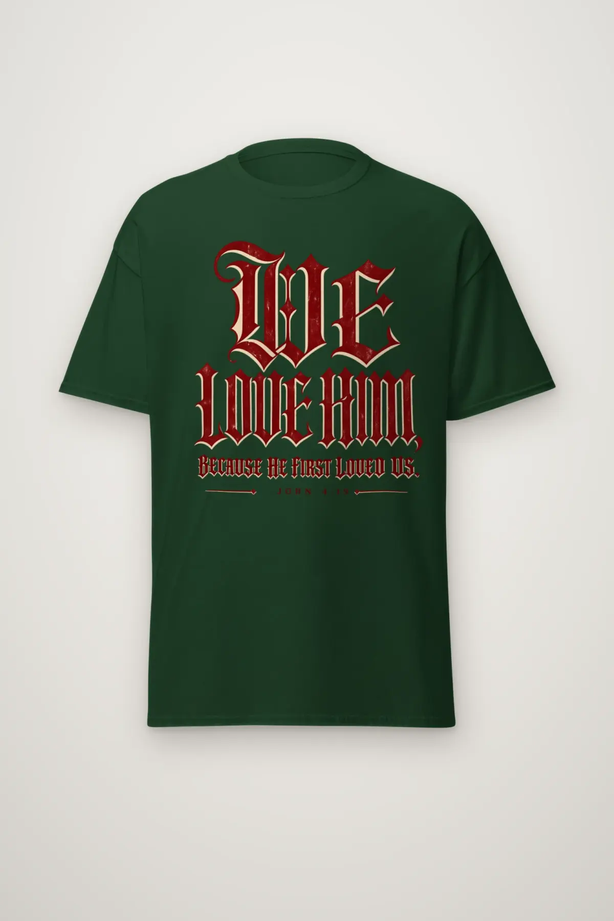 "Blackletter We Love Him" Heavyweight Unisex Crewneck T-shirt