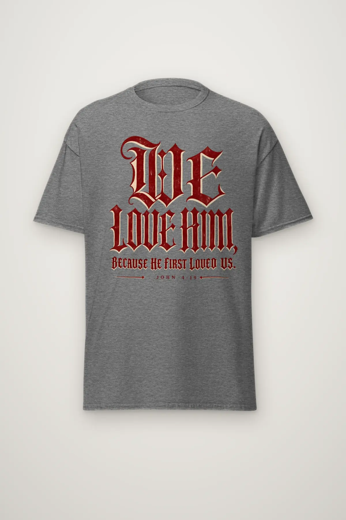 "Blackletter We Love Him" Heavyweight Unisex Crewneck T-shirt