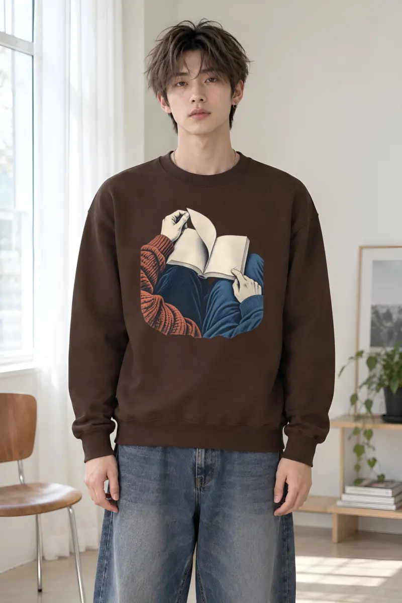 “Blank Book Page Turn” Heavy Blend Unisex Crewneck Sweatshirt