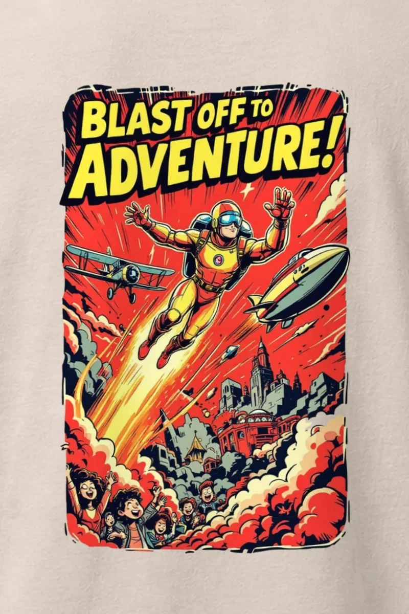 "Blast Off Adventure" Heavyweight Unisex Crewneck T-shirt