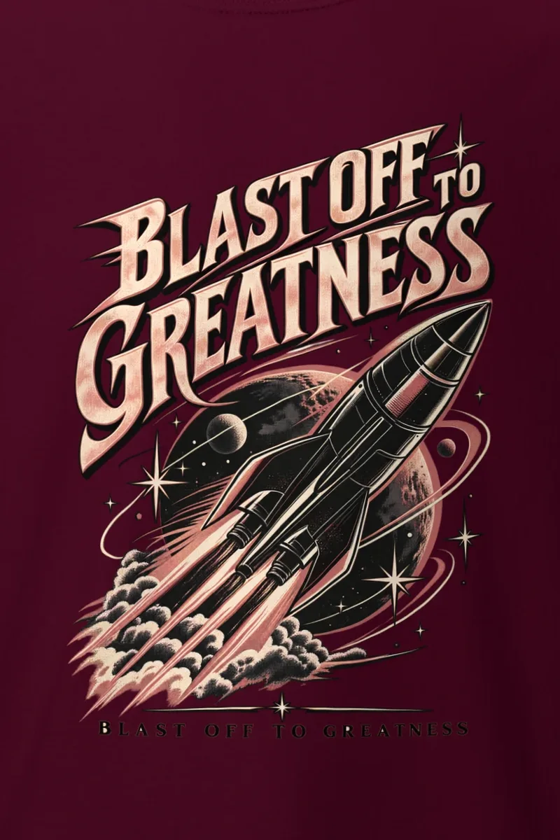 "Blast Off To Greatness" Heavyweight Unisex Crewneck T-shirt