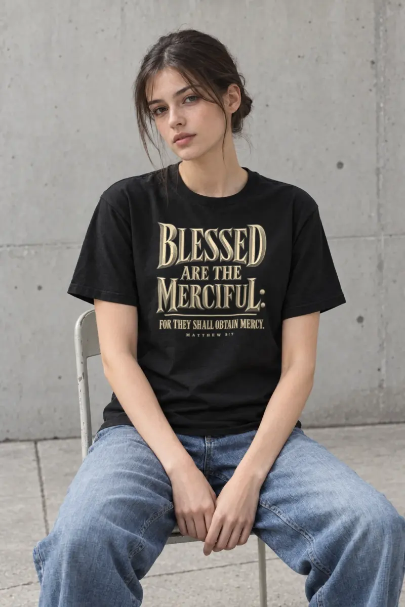 "Blessed Are The Merciful" Heavyweight Unisex Crewneck T-shirt