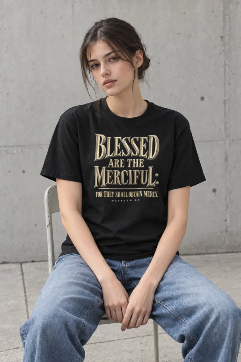 "Blessed Are The Merciful" Heavyweight Unisex Crewneck T-shirt