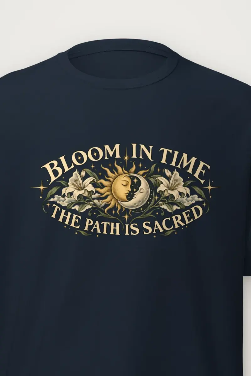 "Bloom In Time" Heavyweight Unisex Crewneck T-shirt