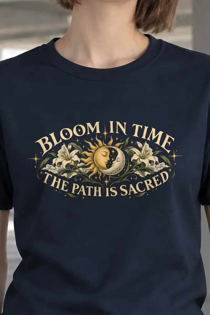 "Bloom In Time" Heavyweight Unisex Crewneck T-shirt