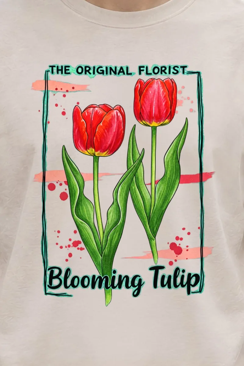 "Blooming Tulip" Heavyweight Unisex Crewneck T-shirt