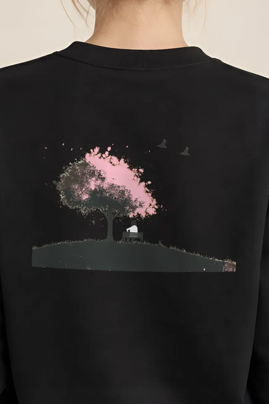 "Blossom Bench" 1 Crewneck Sweatshirt - the graphic up close