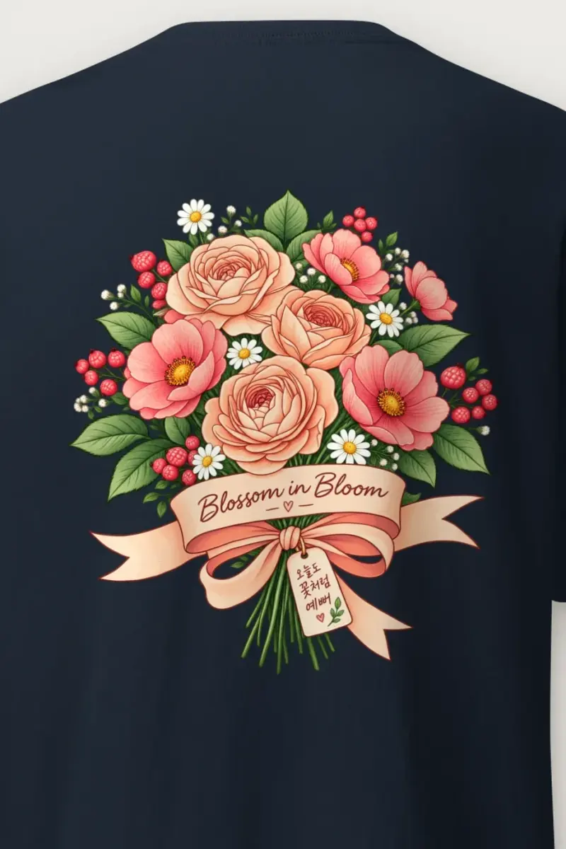 "Blossom In Bloom" Heavyweight Unisex Crewneck T-shirt