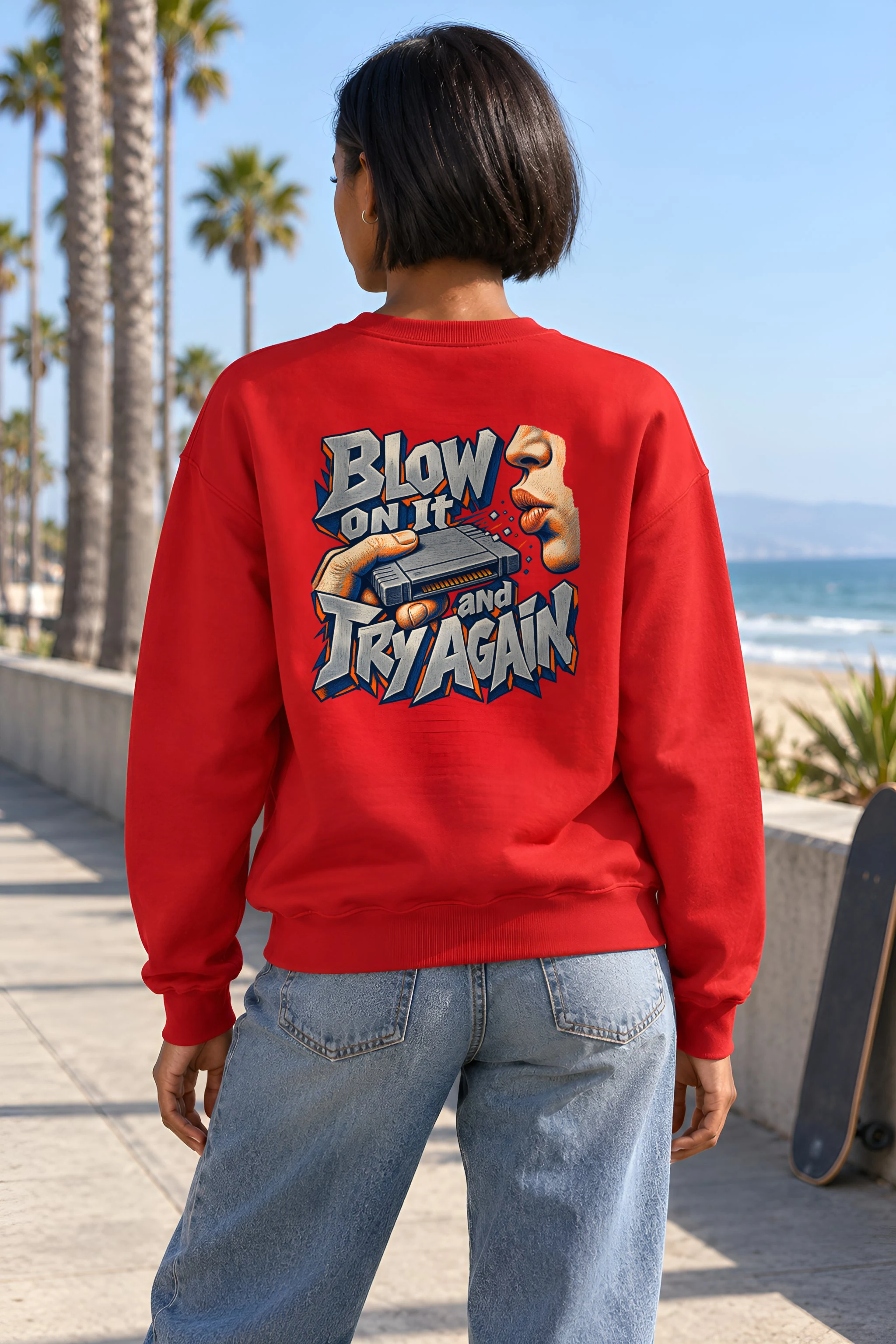 "Blow On It And Try Again" Heavy Blend Unisex Crewneck Sweatshirt