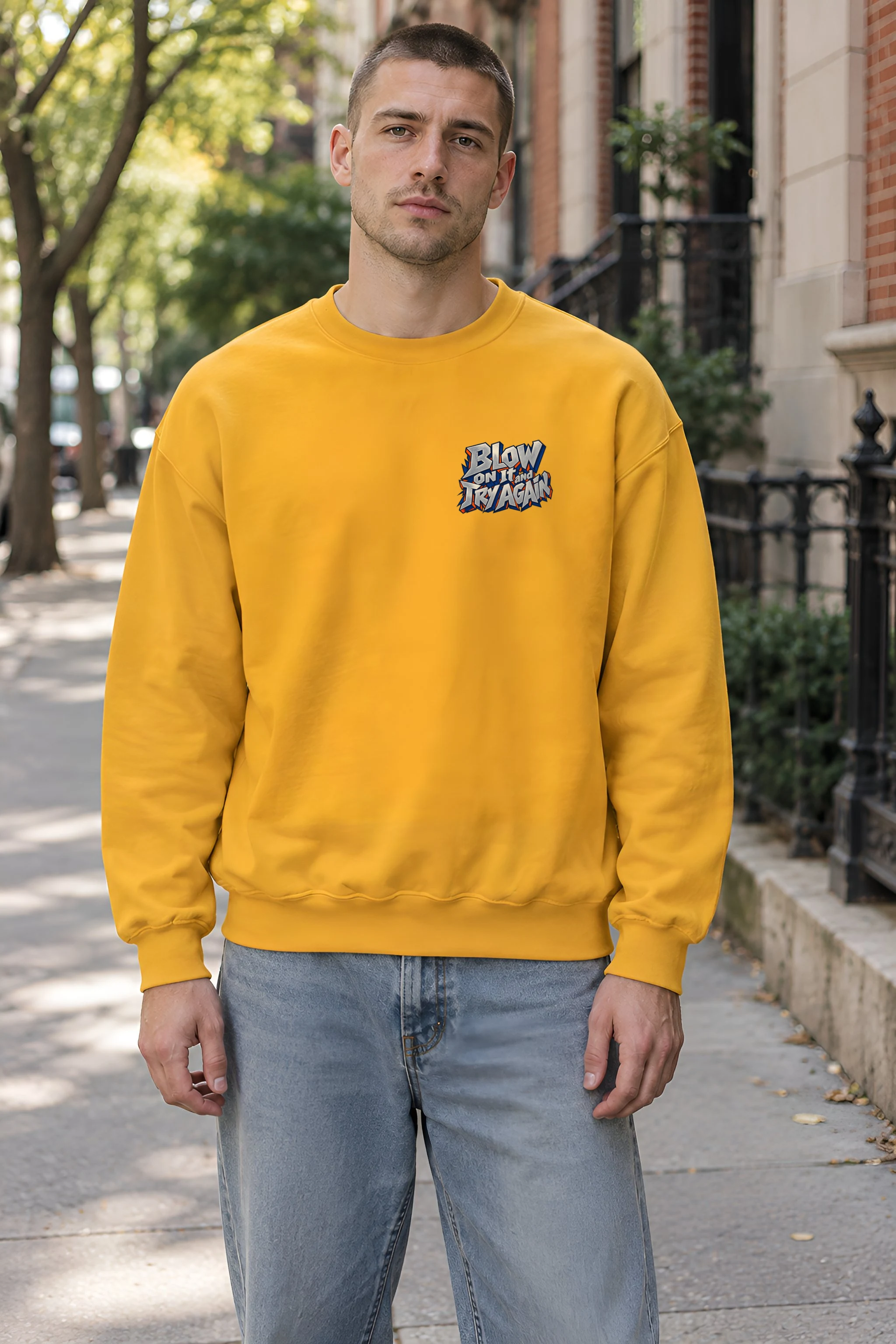 "Blow On It And Try Again" Heavy Blend Unisex Crewneck Sweatshirt