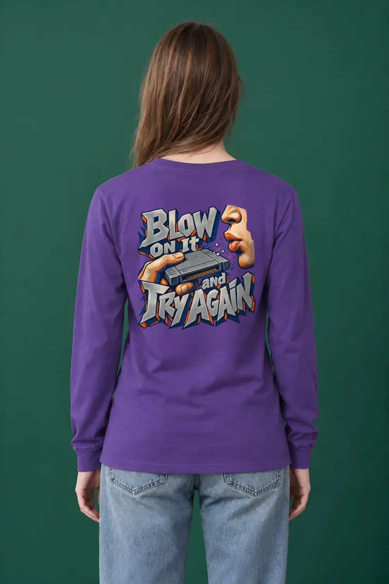 “Blow On It Game Cartridge” Unisex Longsleeve T-shirt
