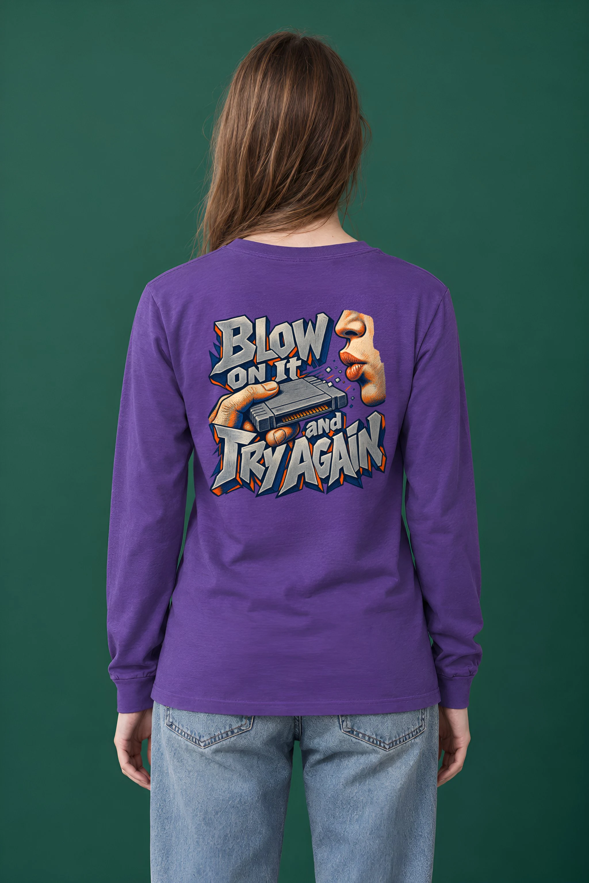 "Blow On It Game Cartridge" Unisex Longsleeve T-shirt