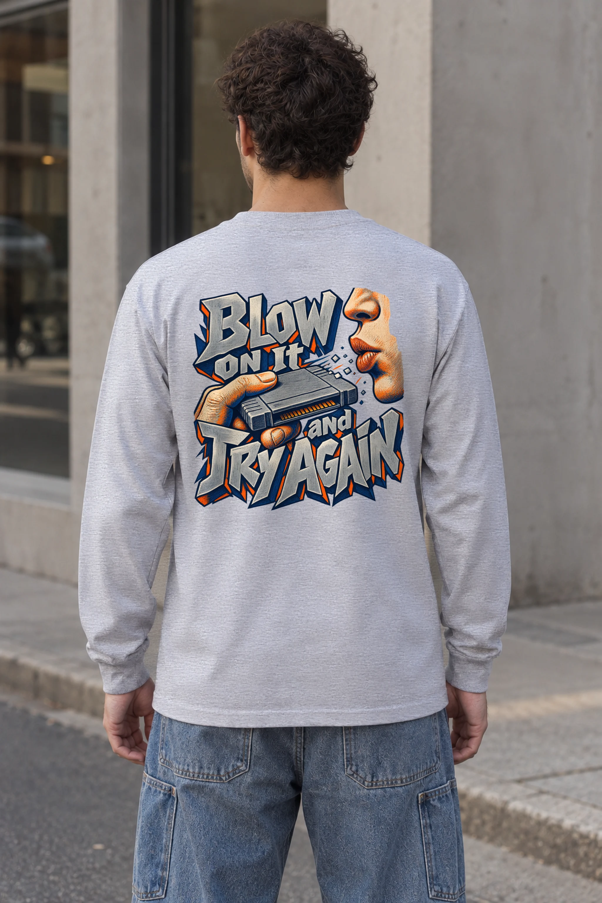"Blow On It Game Cartridge" Unisex Longsleeve T-shirt