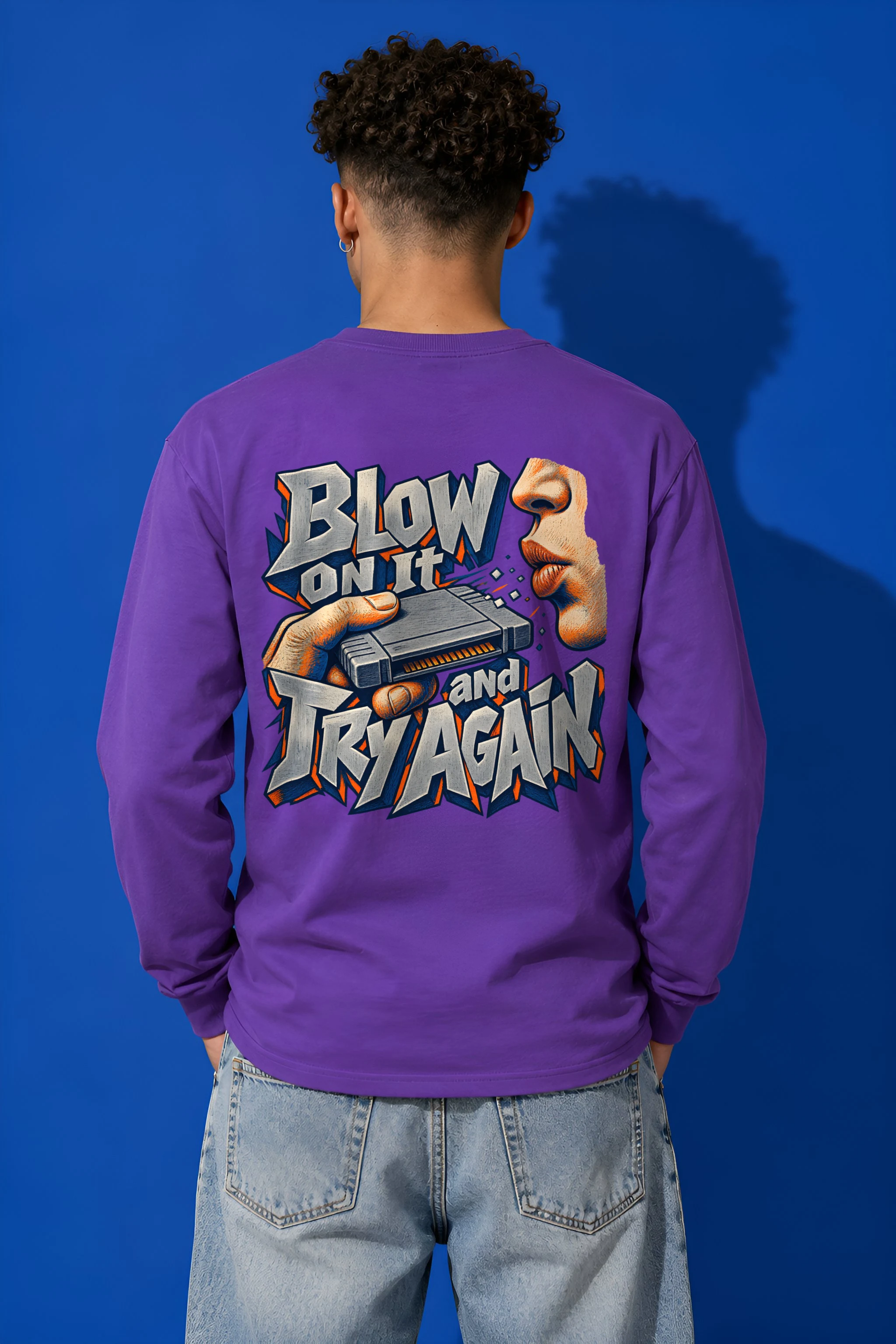 "Blow On It Game Cartridge" Unisex Longsleeve T-shirt