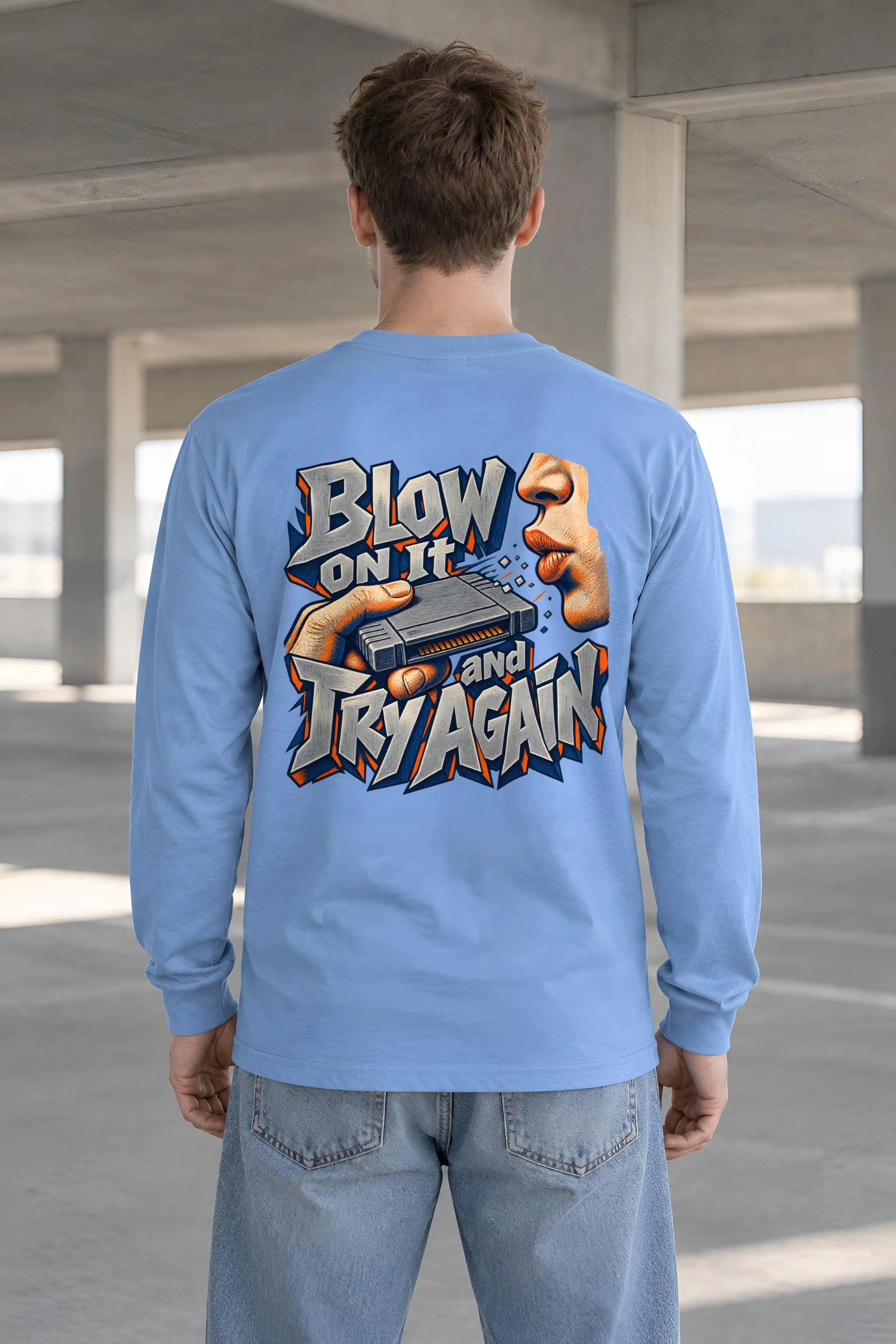 "Blow On It Game Cartridge" Unisex Longsleeve T-shirt
