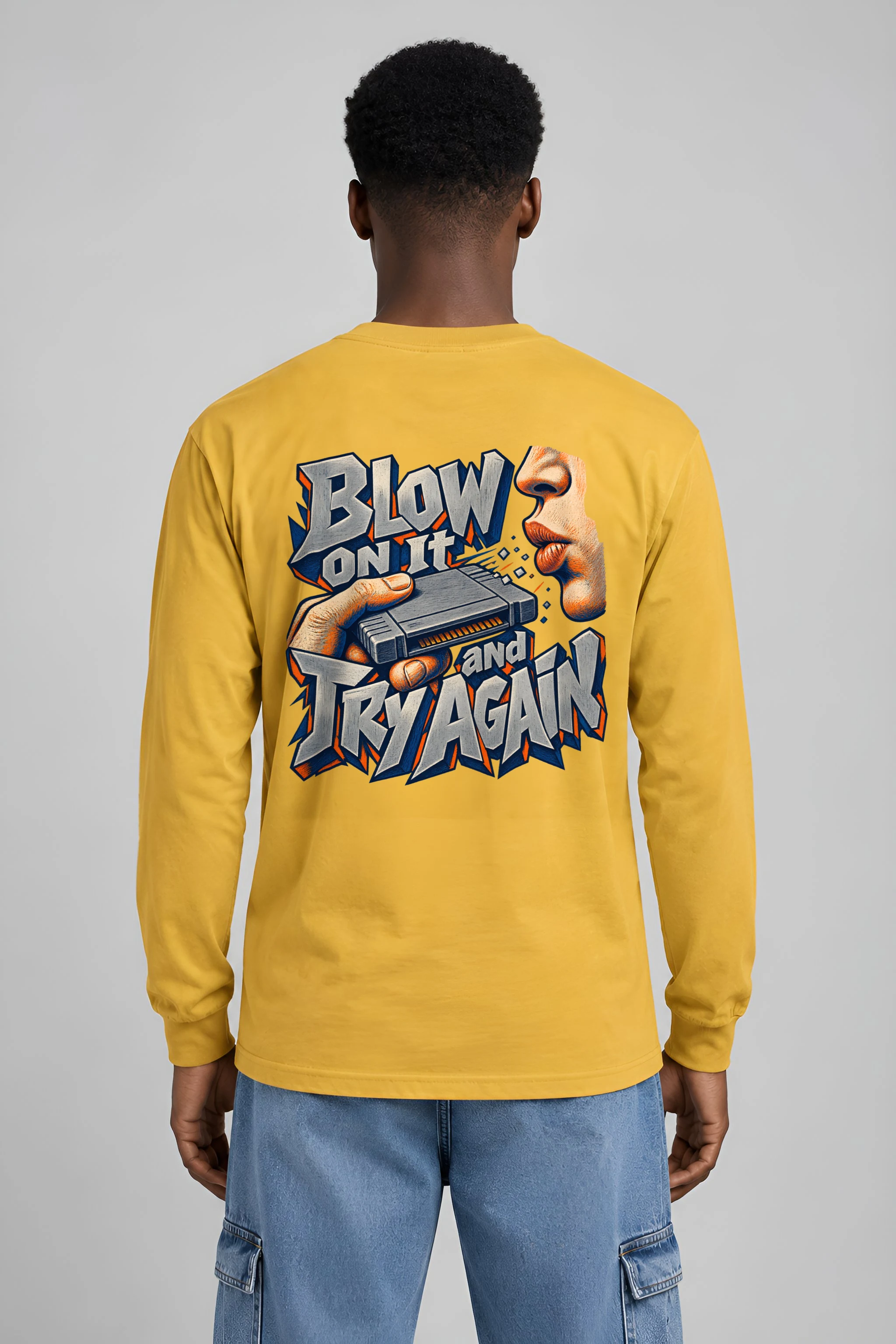 "Blow On It Game Cartridge" Unisex Longsleeve T-shirt