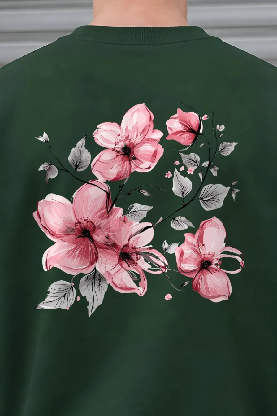 "Blush Branches" 1 Crewneck Sweatshirt - the graphic up close