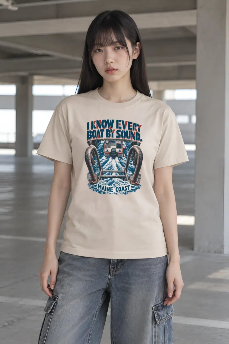 “Boat Wake” Heavyweight Unisex Crewneck T-shirt