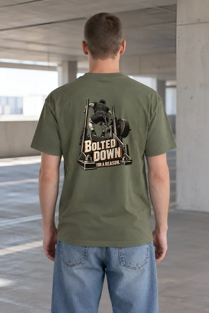 “Bolted Down for a Reason” Heavyweight Unisex Crewneck T-shirt