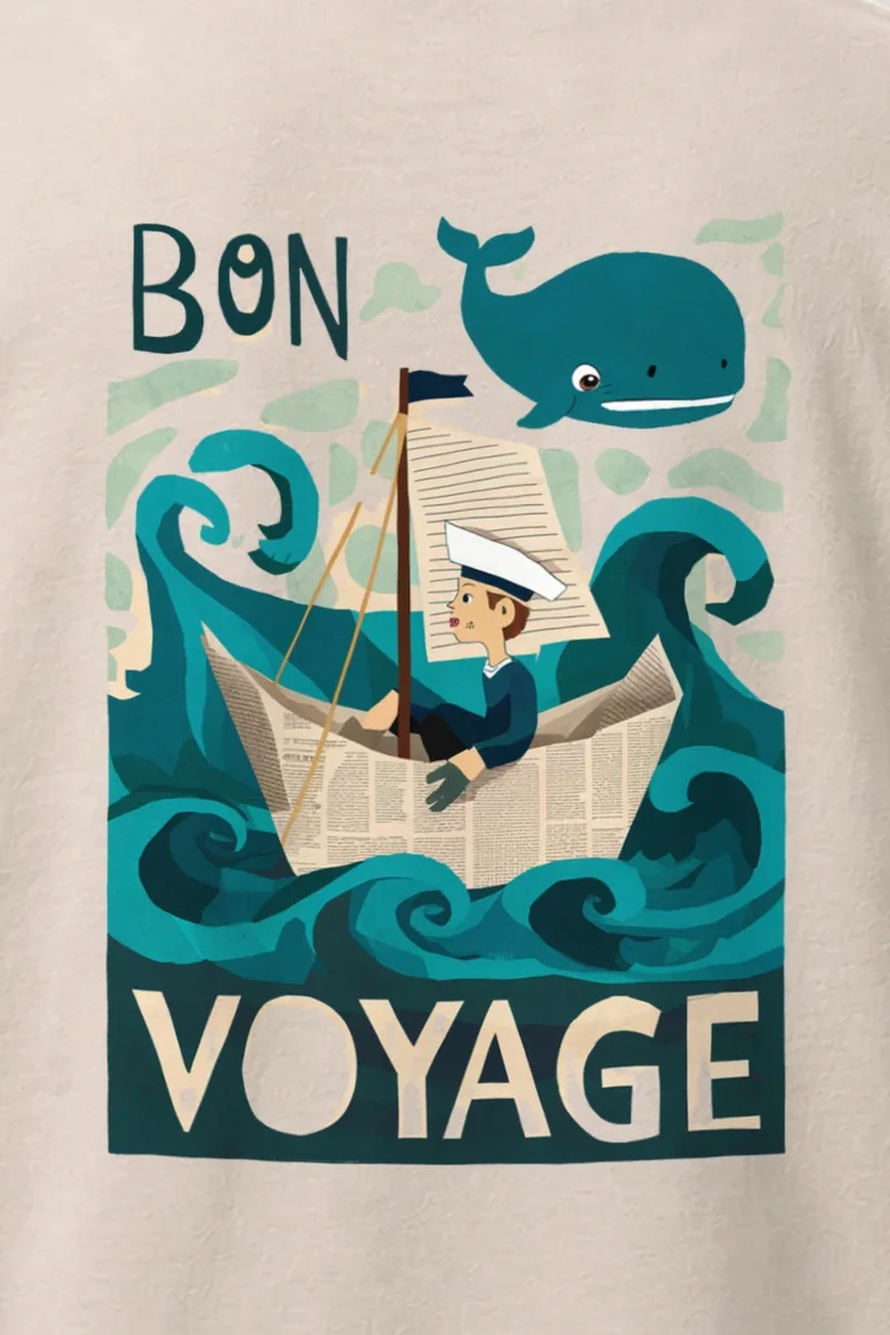 "Bon Voyage" Heavyweight Unisex Crewneck T-shirt